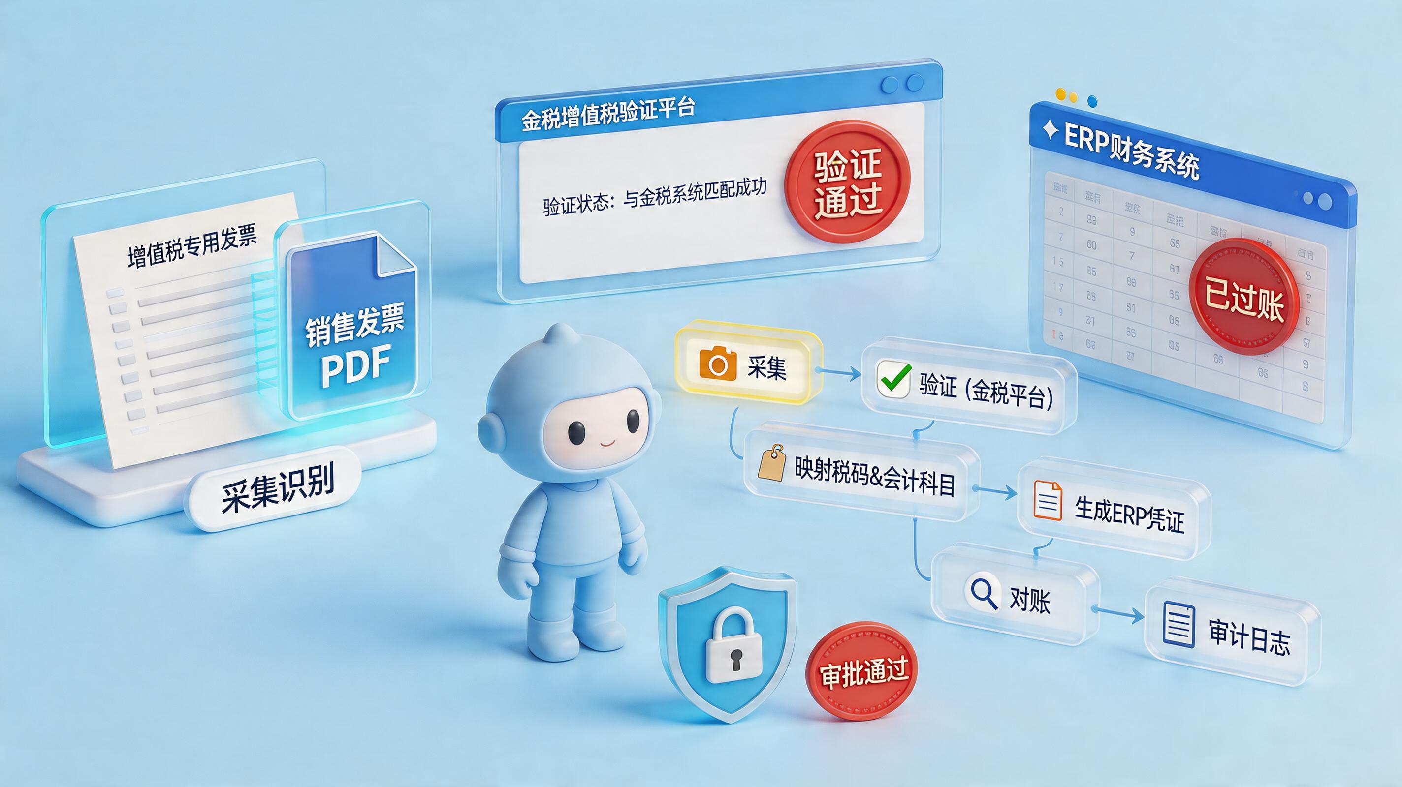 销售发票怎么自动录入金税系统并生成凭证？数电票与自动化流程_主图