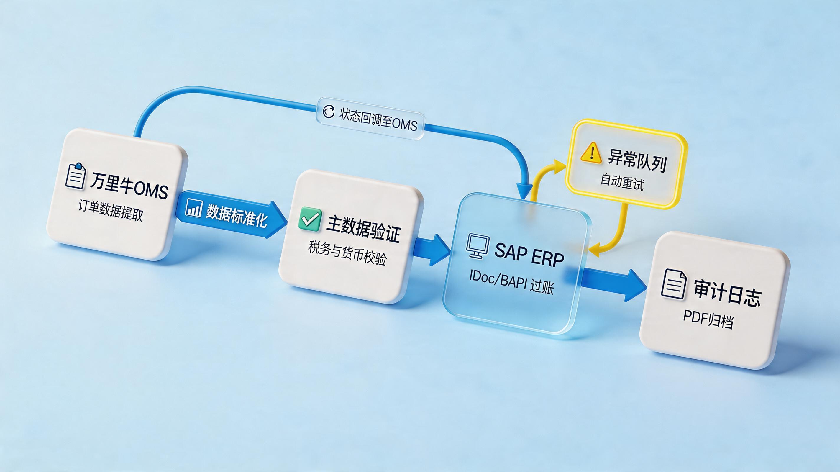 旺店通订单如何自动同步到SAP生成销售凭证？落地闭环流程_主图