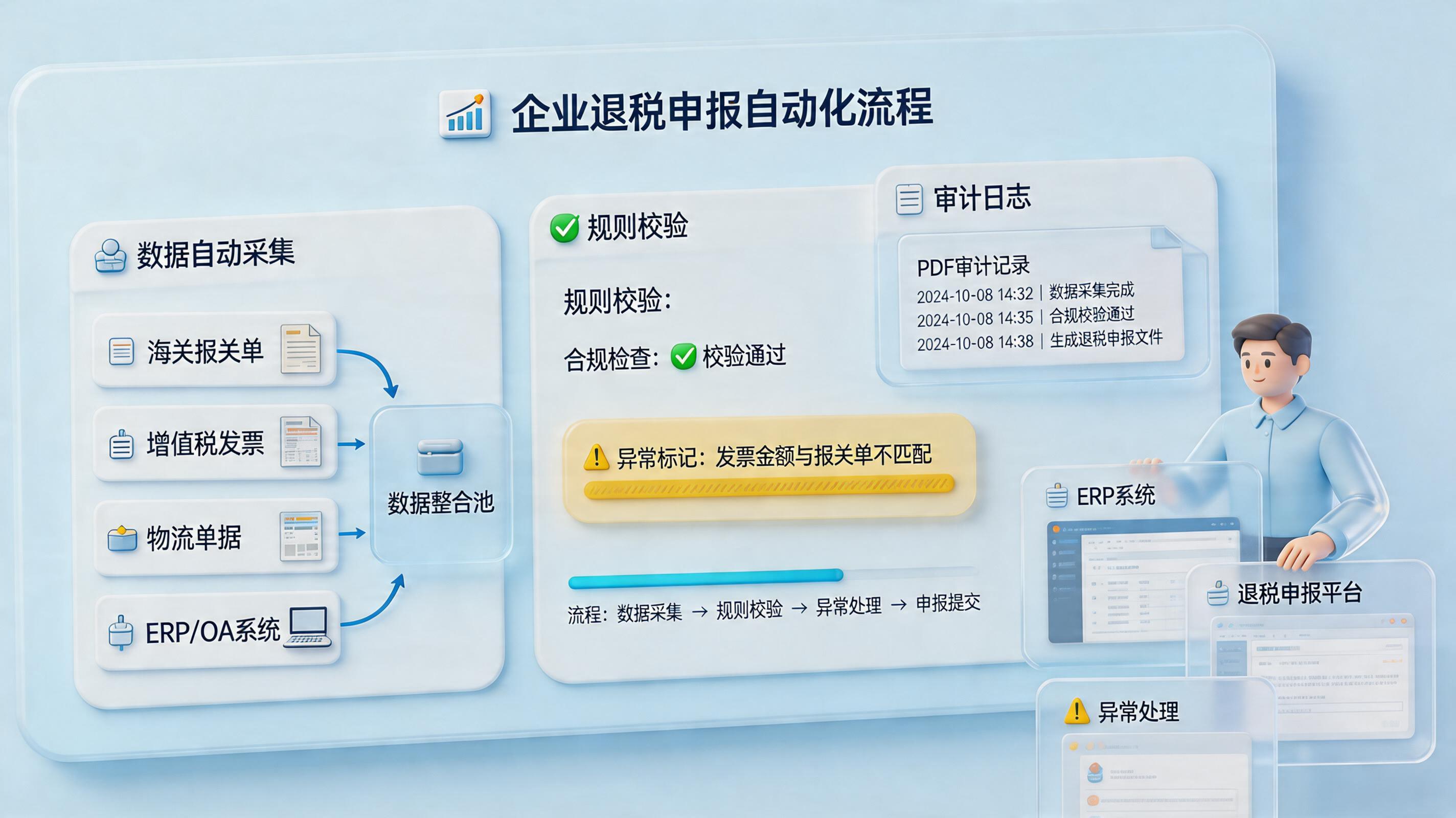 出口退税申报数据如何自动采集填报？数字员工提效_主图