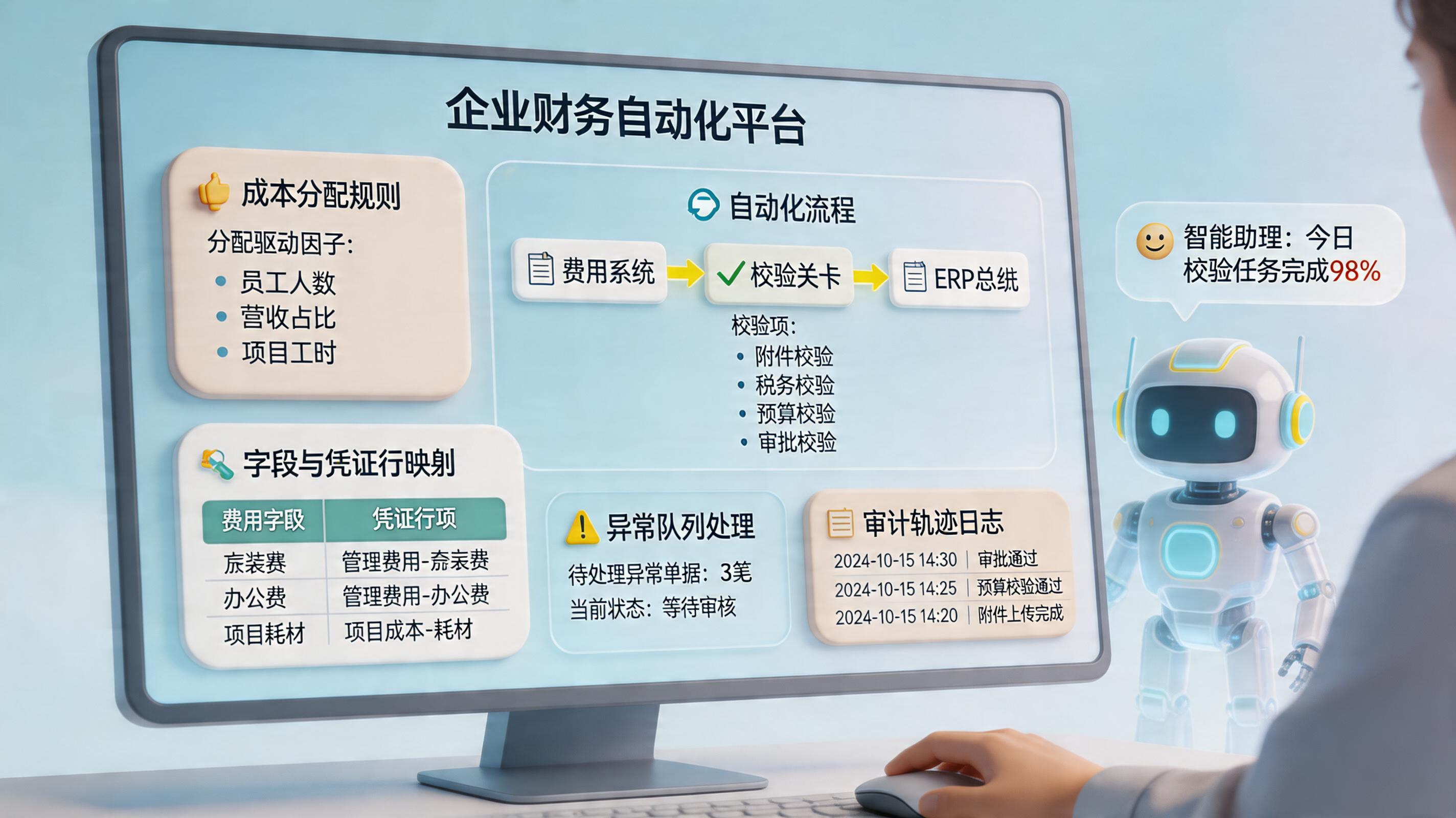 费用分摊如何按部门自动生成凭证？财务共享自动化_主图