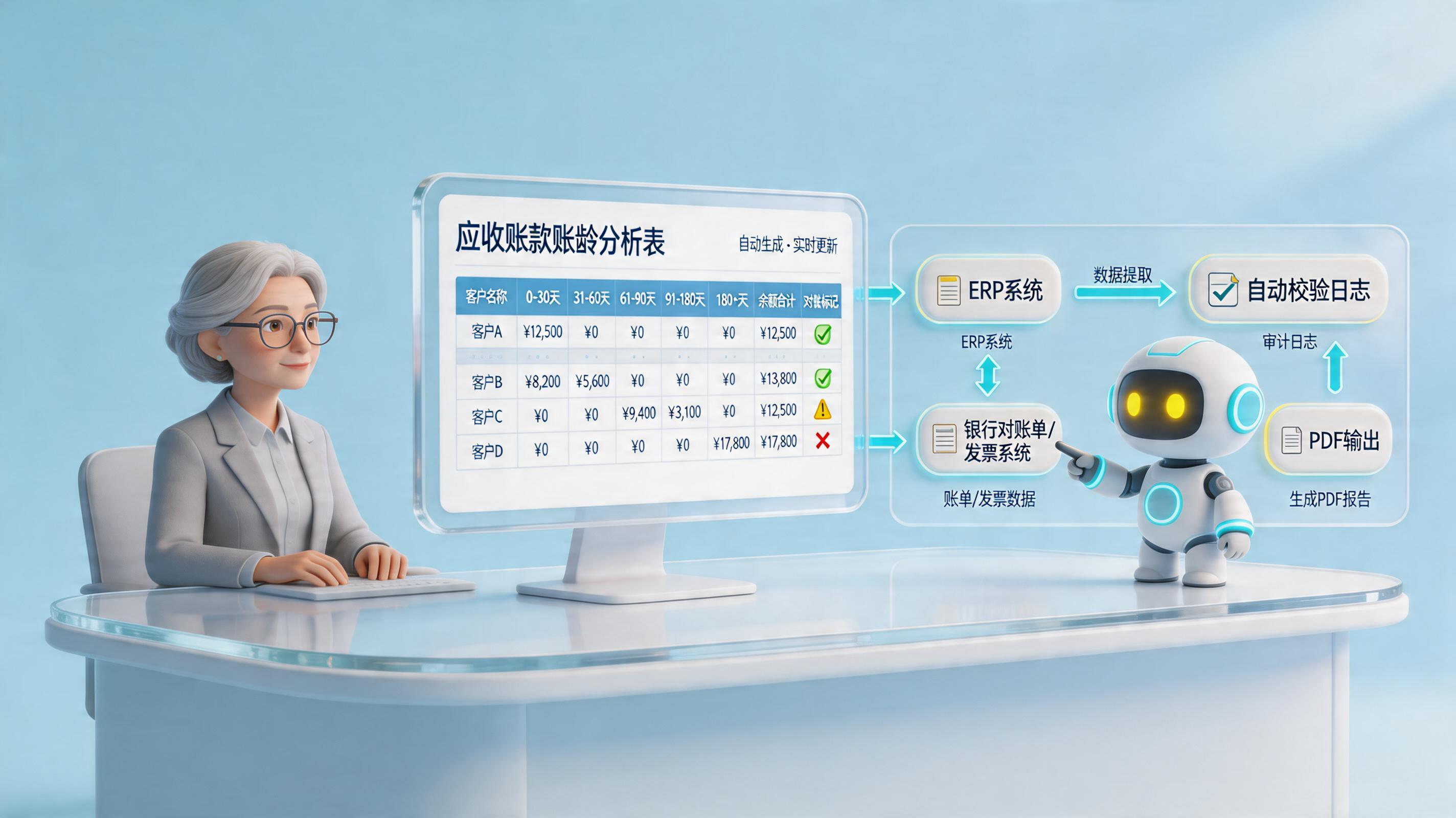 应收账款账龄分析表怎么自动生成？财务数字员工提效_主图