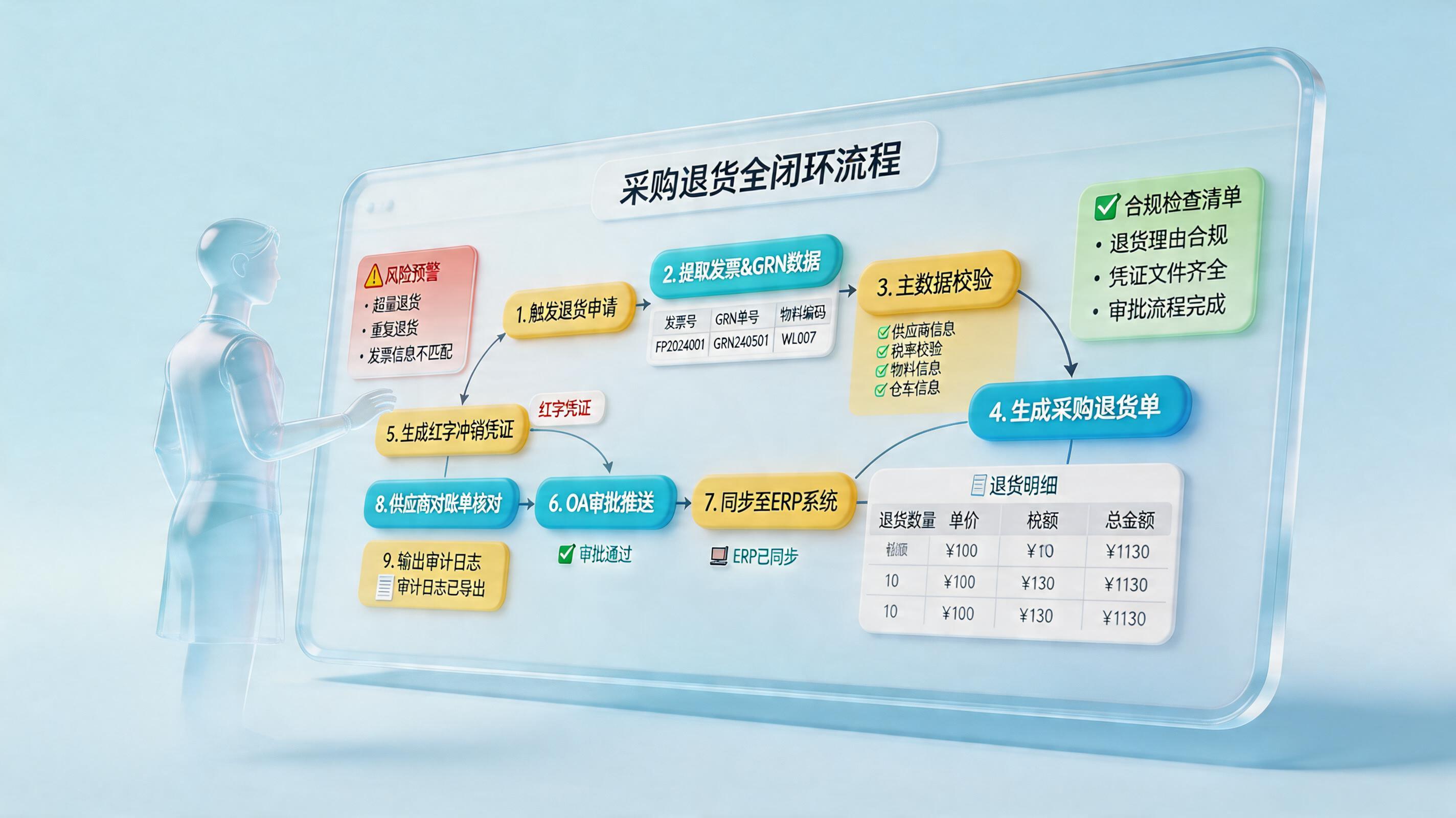 采购退货单怎么用实在Agent自动生成并冲销？ 打通ERP与审批流_主图