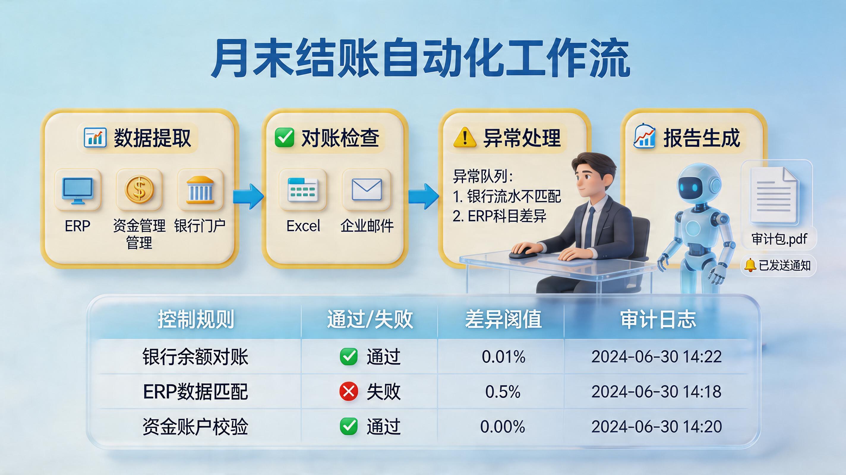 财务月结检查清单怎么自动执行并报告？闭环方法_主图