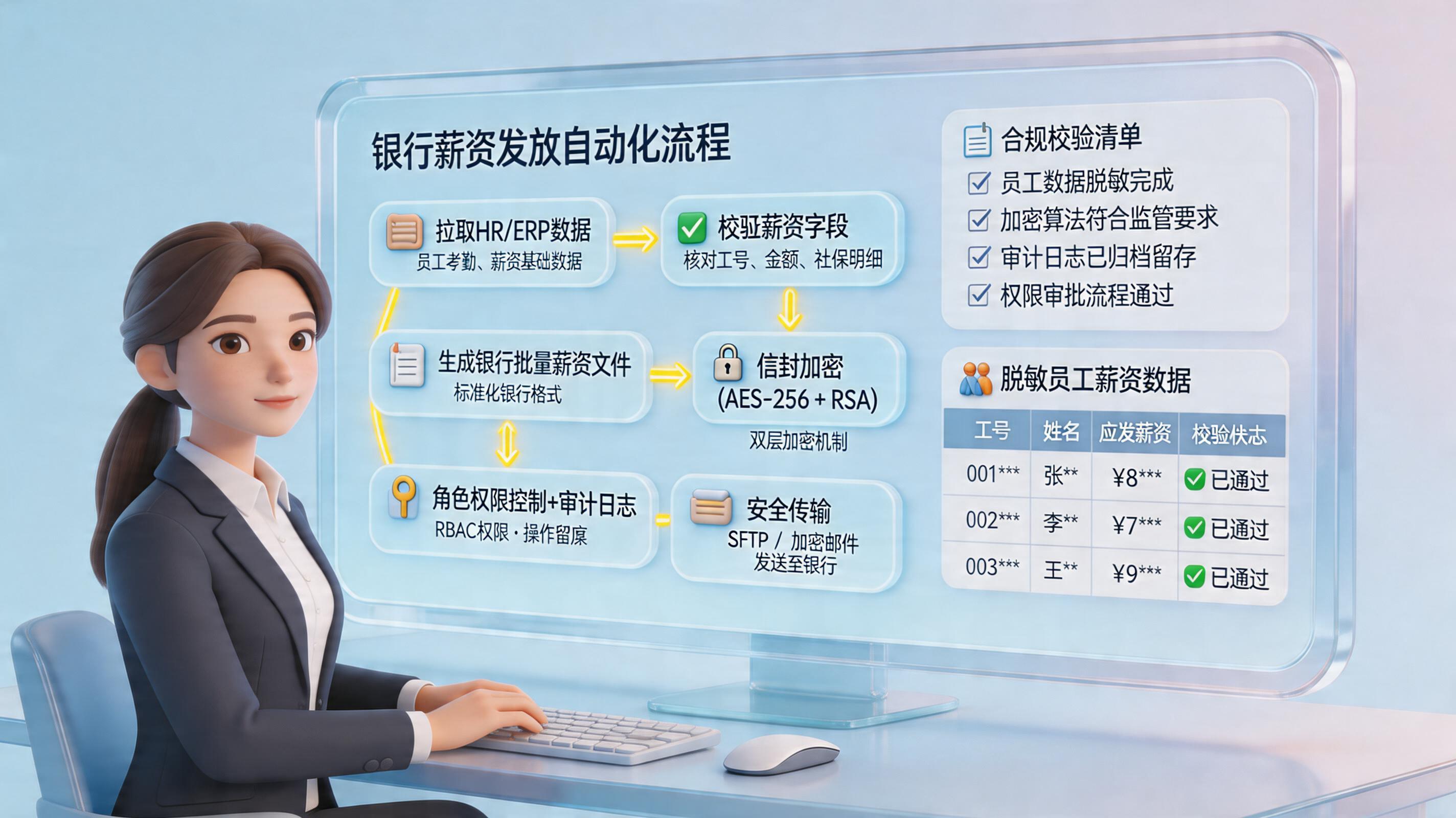 银行代发工资文件如何自动生成并加密发送？实操流程与自动化方案_主图