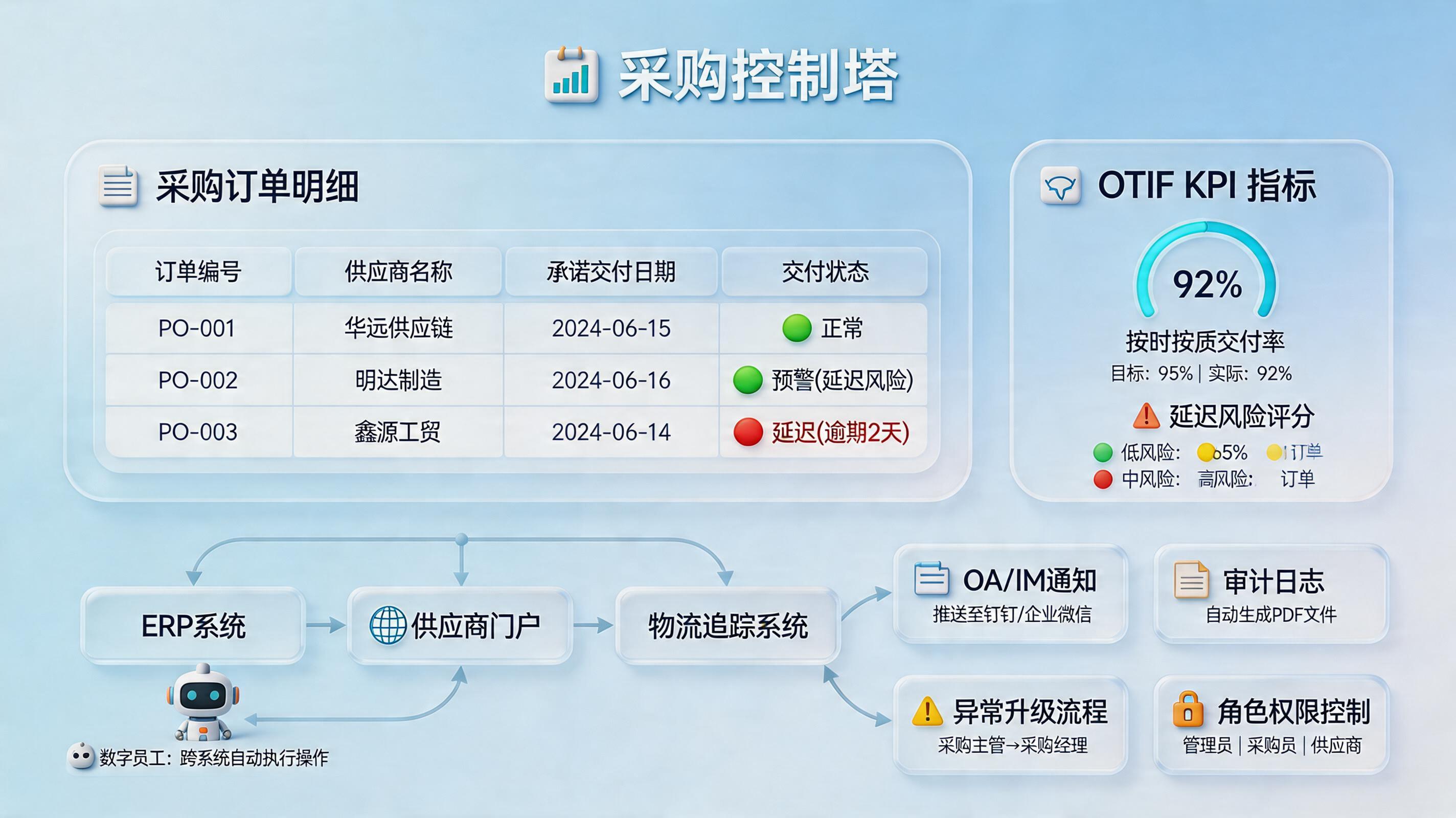 采购订单交期延误怎么自动预警并推送？数字员工联动ERP_主图