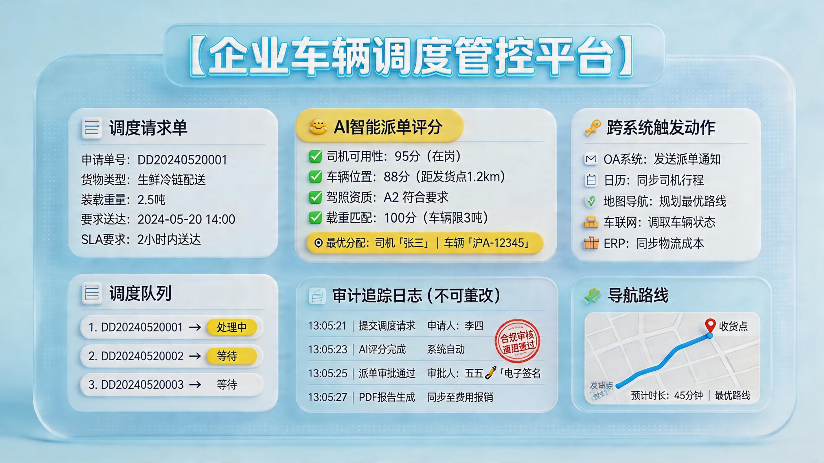 车辆调度申请怎么自动派车并记录？数字员工闭环_主图