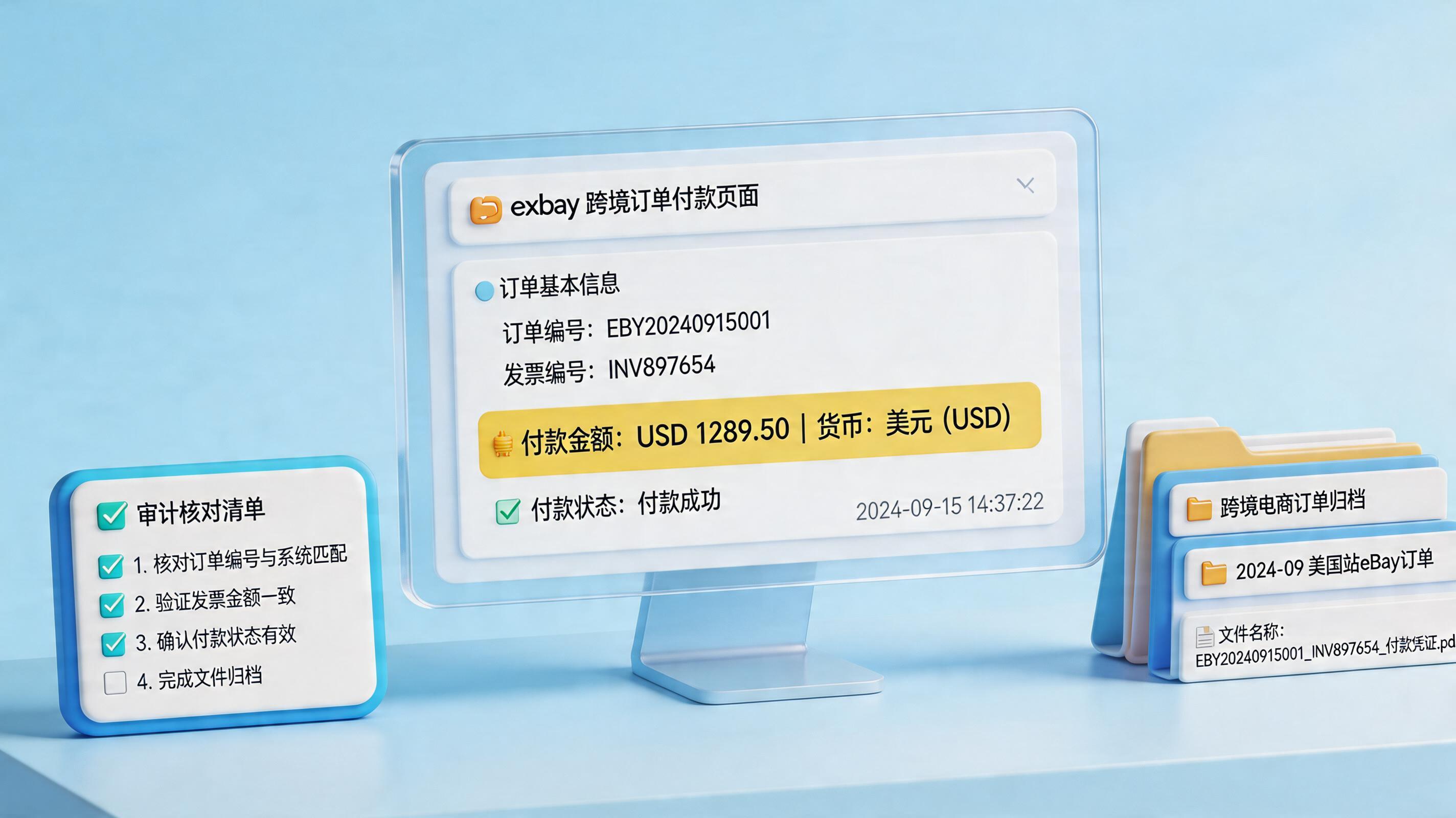 eBay发票支付订单金额怎么自动截图留存带时间水印？留痕方法_主图