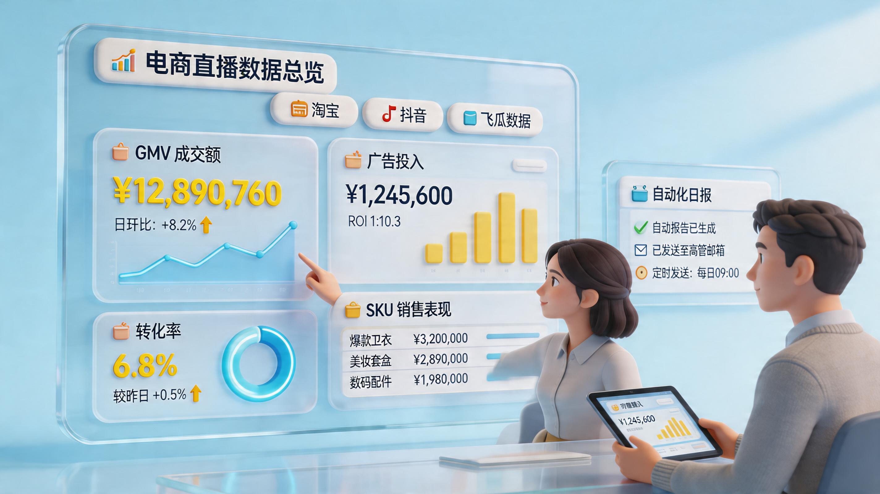 达人带货数据每天变，怎么自动生成日报发给老板？｜3步搭日报_主图
