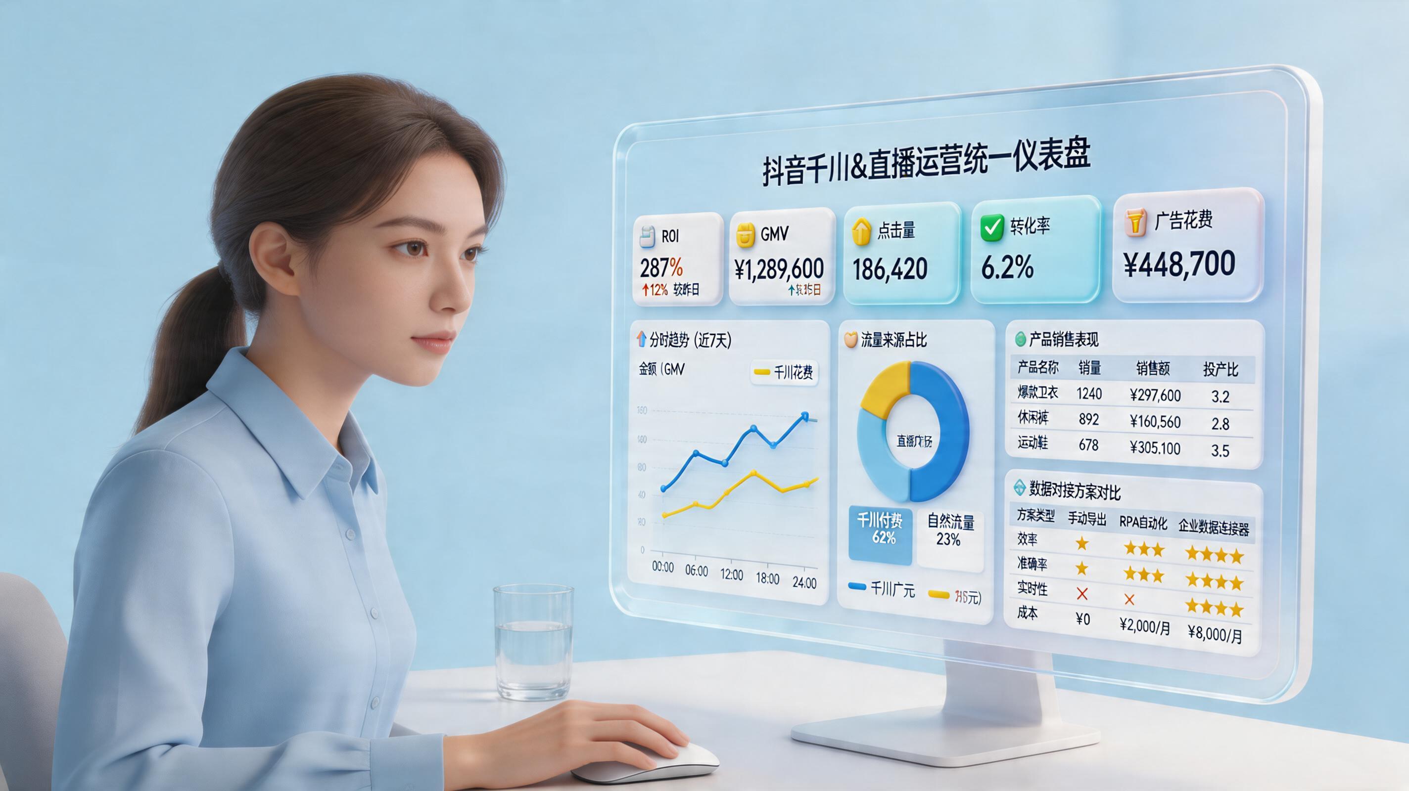 我是抖音投手，能不能把千川后台和直播间数据放一个表里看？整合逻辑解析_主图