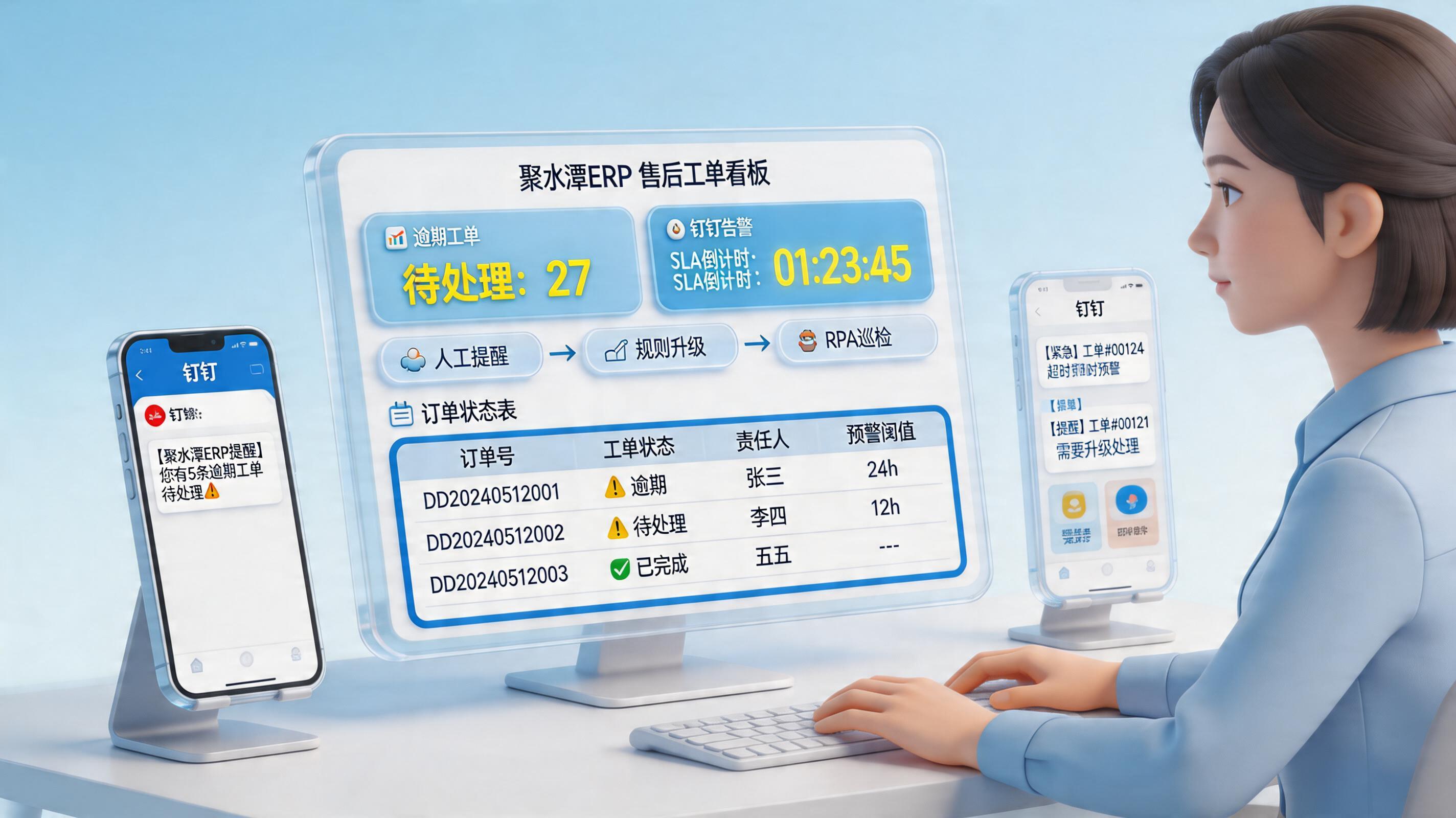 聚水潭ERP的售后单审核超时了钉钉能催办吗？处理思路_主图