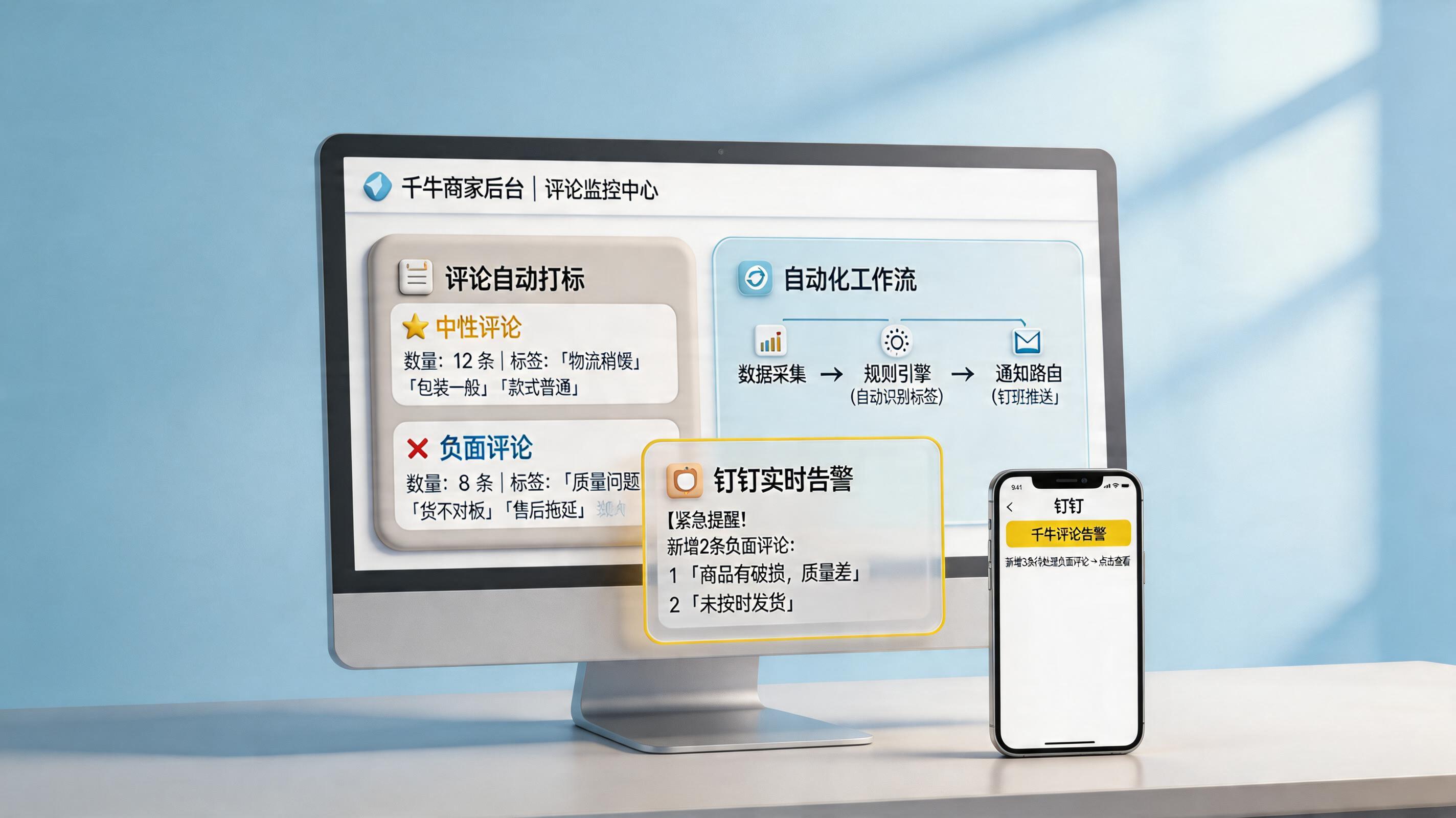 千牛的中差评能自动识别并钉钉提醒我吗？可落地方案_主图