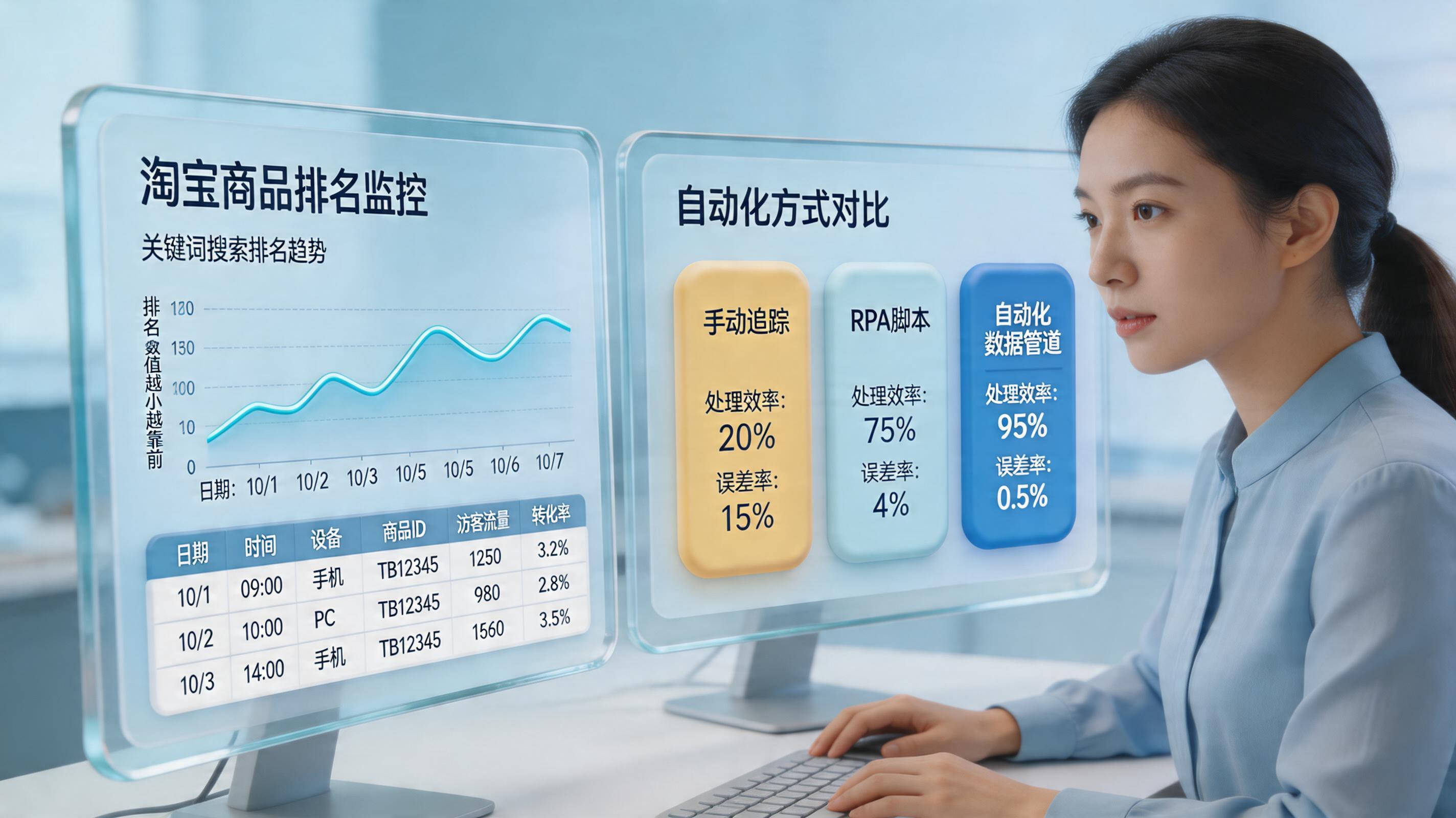 淘宝店铺的宝贝排名怎么每天自动记录？方法与自动化方案_主图