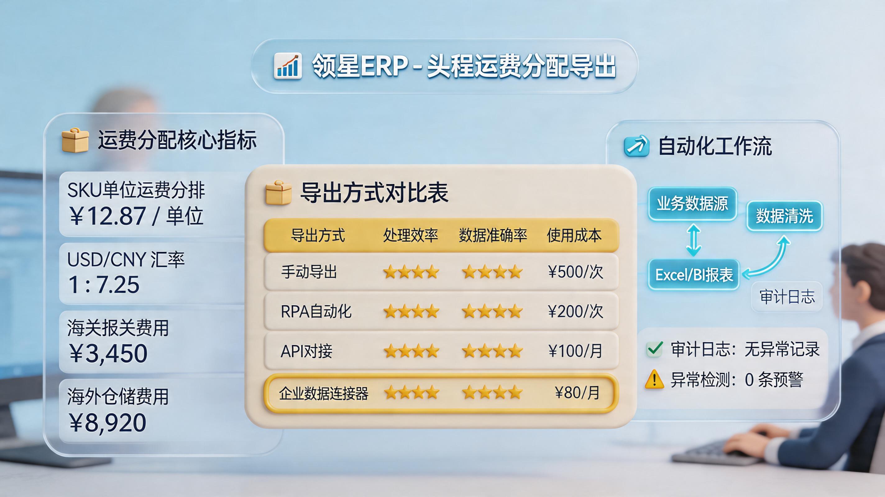 领星的头程运费分摊数据怎么自动导出？方法与方案对比_主图