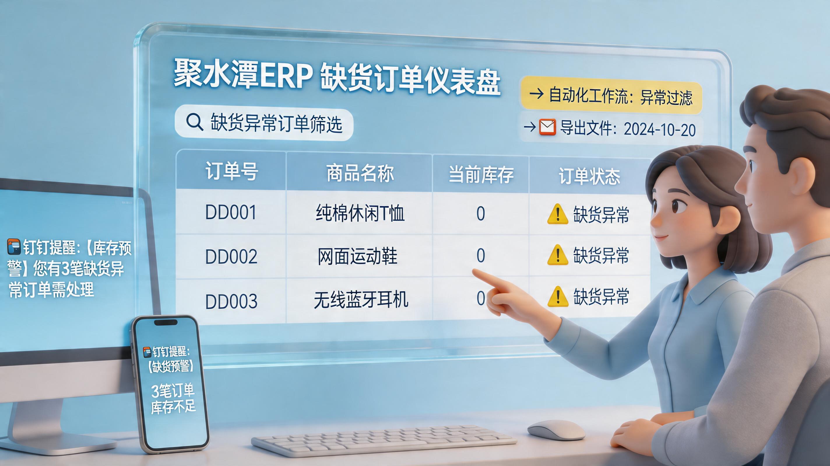 聚水潭缺货表怎么自动处理？自动导出提醒闭环_主图