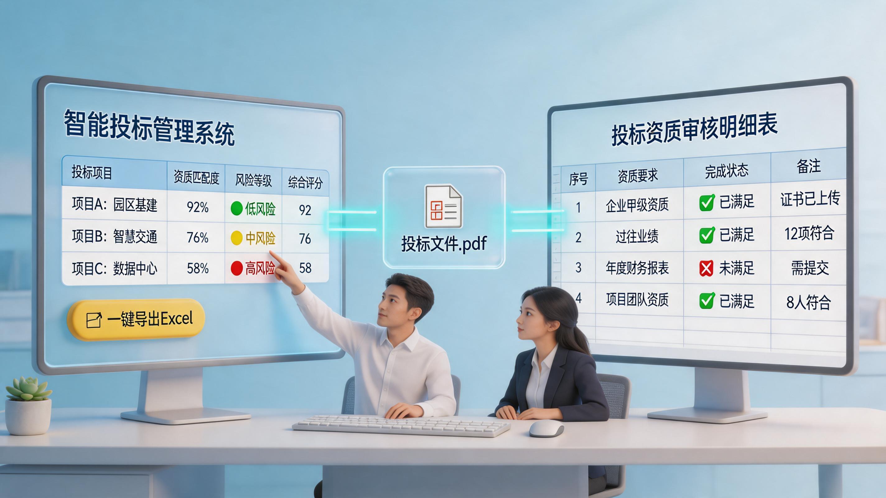 有没有工具能把标书匹配结果导出成Excel？标讯筛查自动汇总_主图