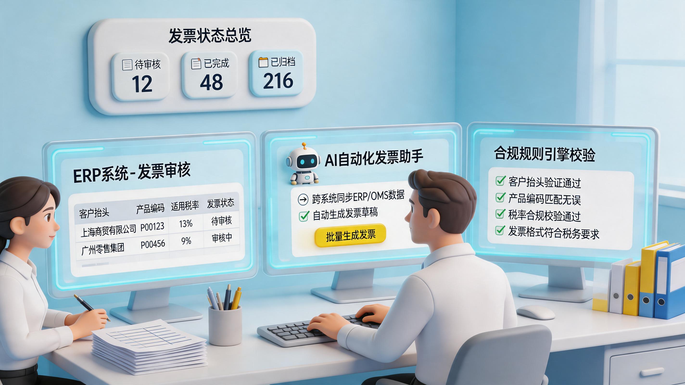 批发零售业多客户怎么批量开票？自动化流程这样搭_主图