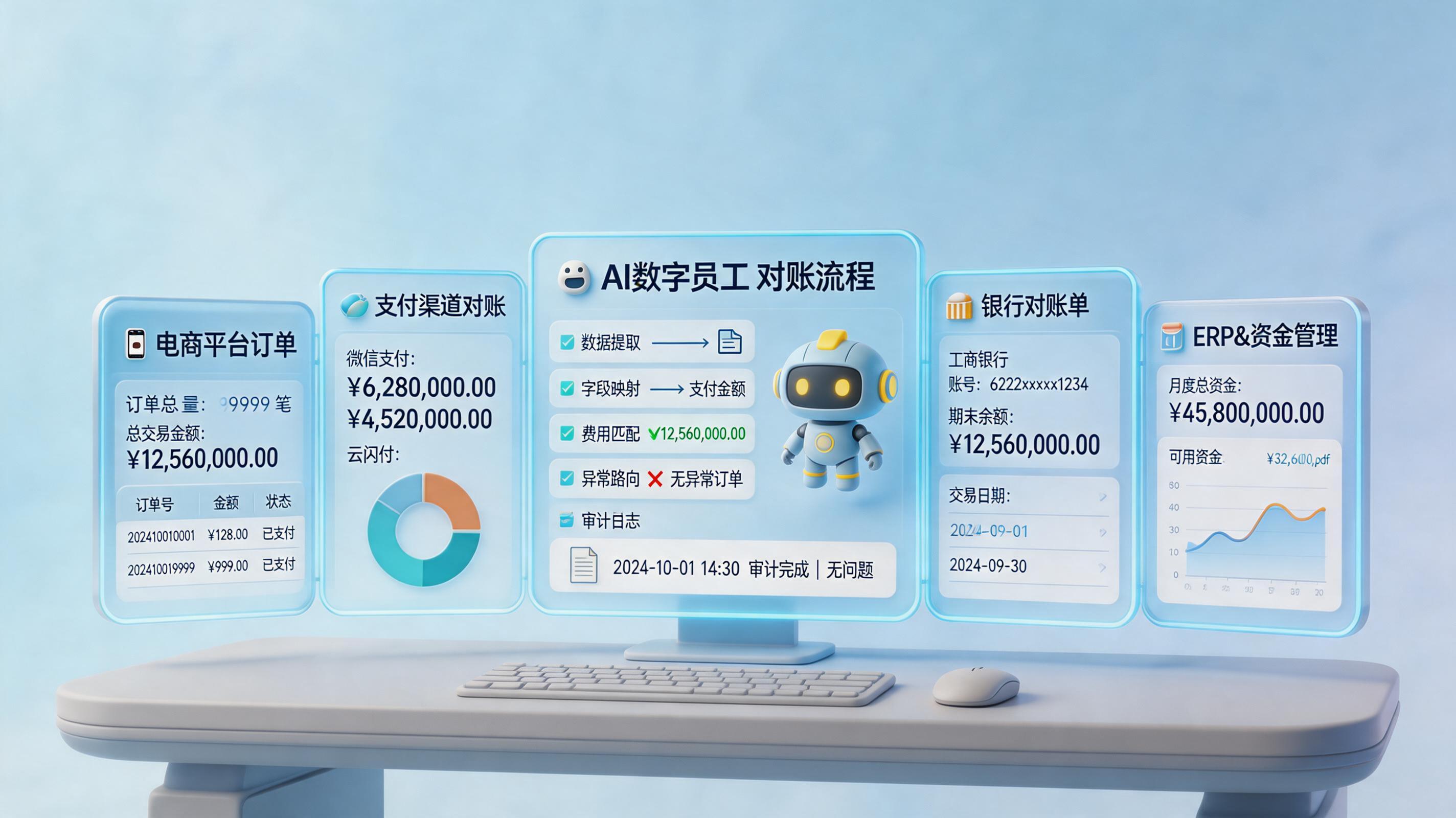 千万级订单数据财务如何高效对账？流程重构与数字员工协同_主图