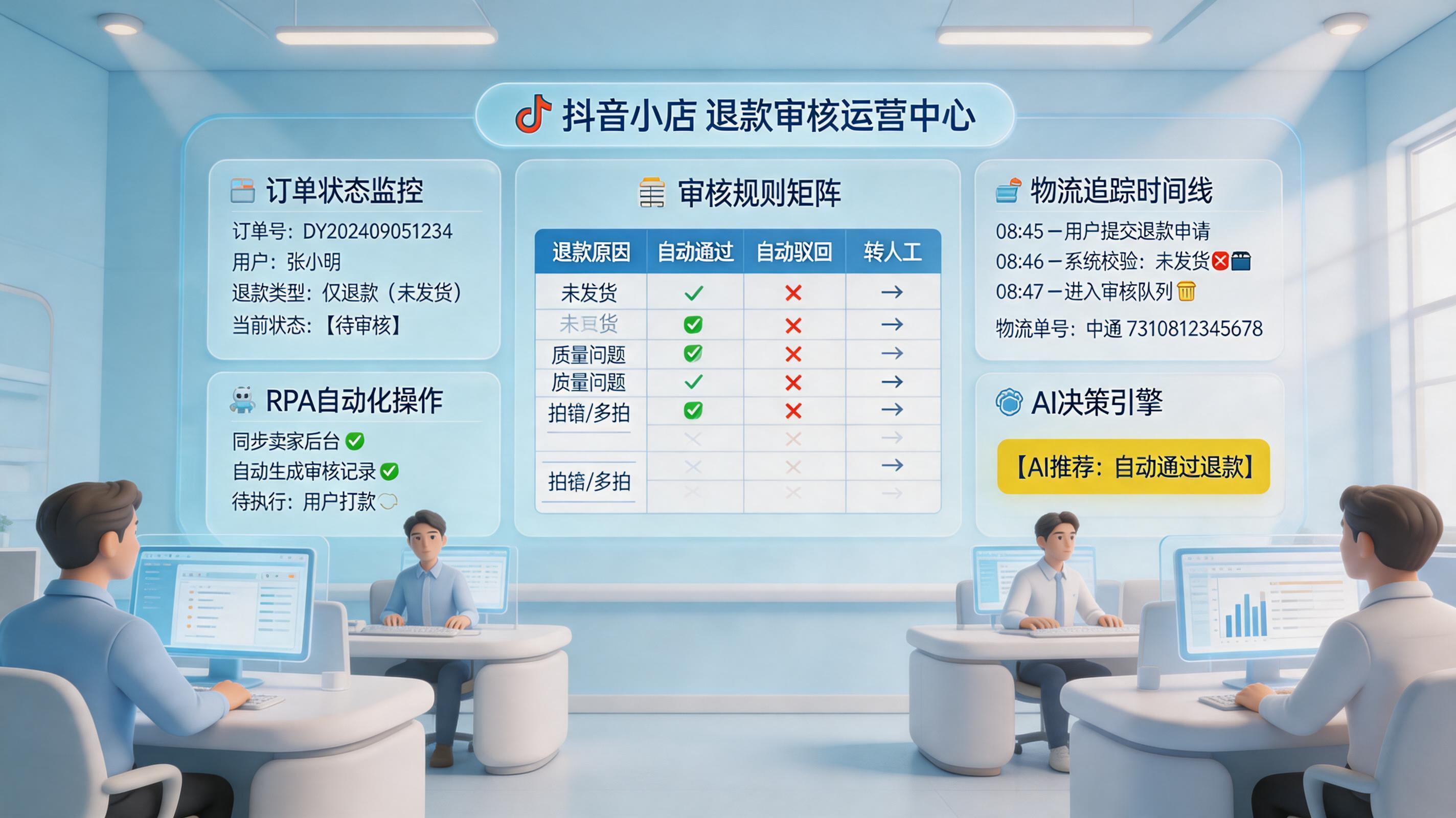 抖店的退款申请怎么实现自动审核处理？规则闭环设计_主图