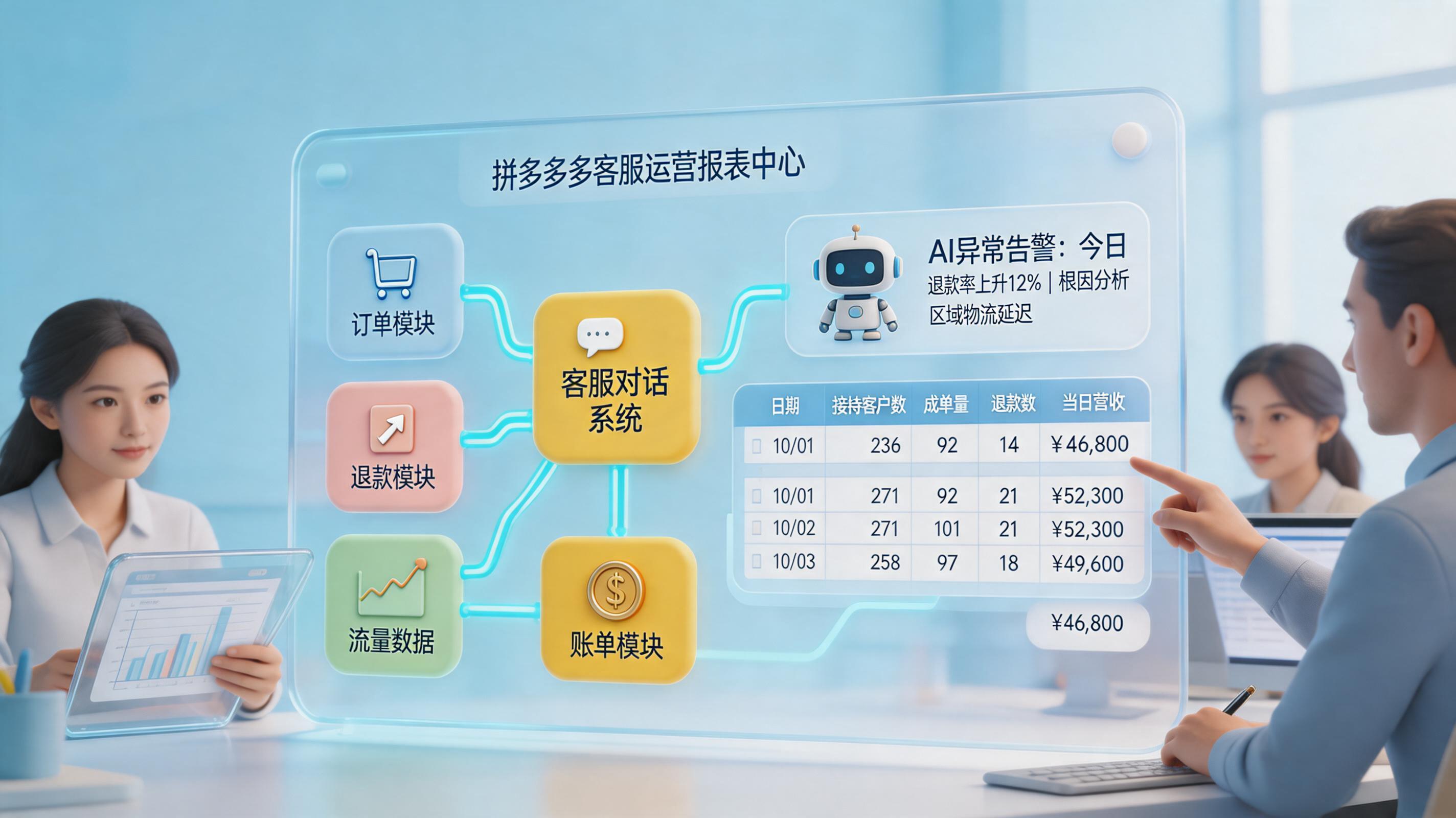 拼多多店铺的多客服经营数据报表怎么实现自动生成？自动成表_主图