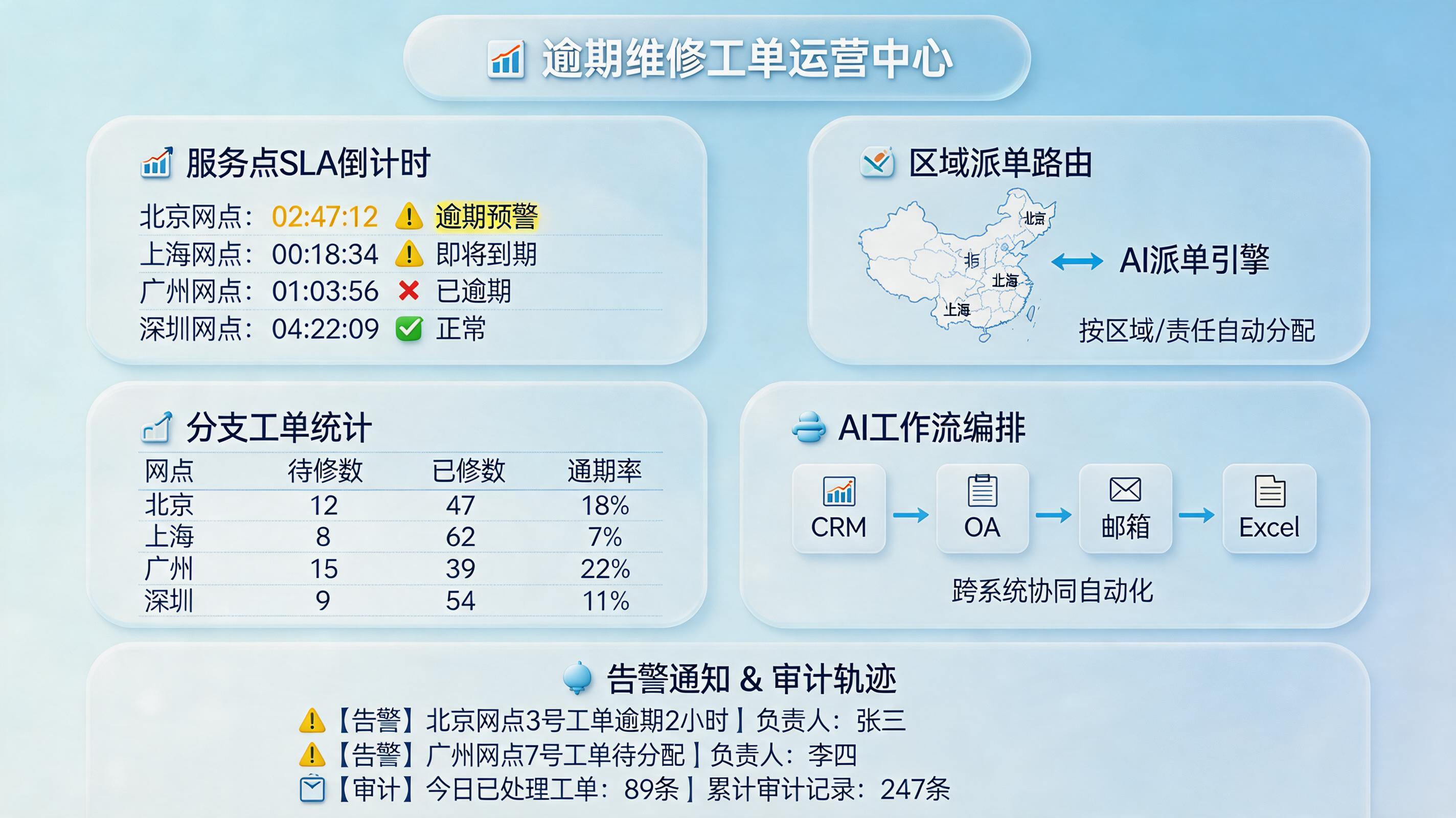 多受理点超期维修单清单自动化分表处理方案，维修协同提效_主图