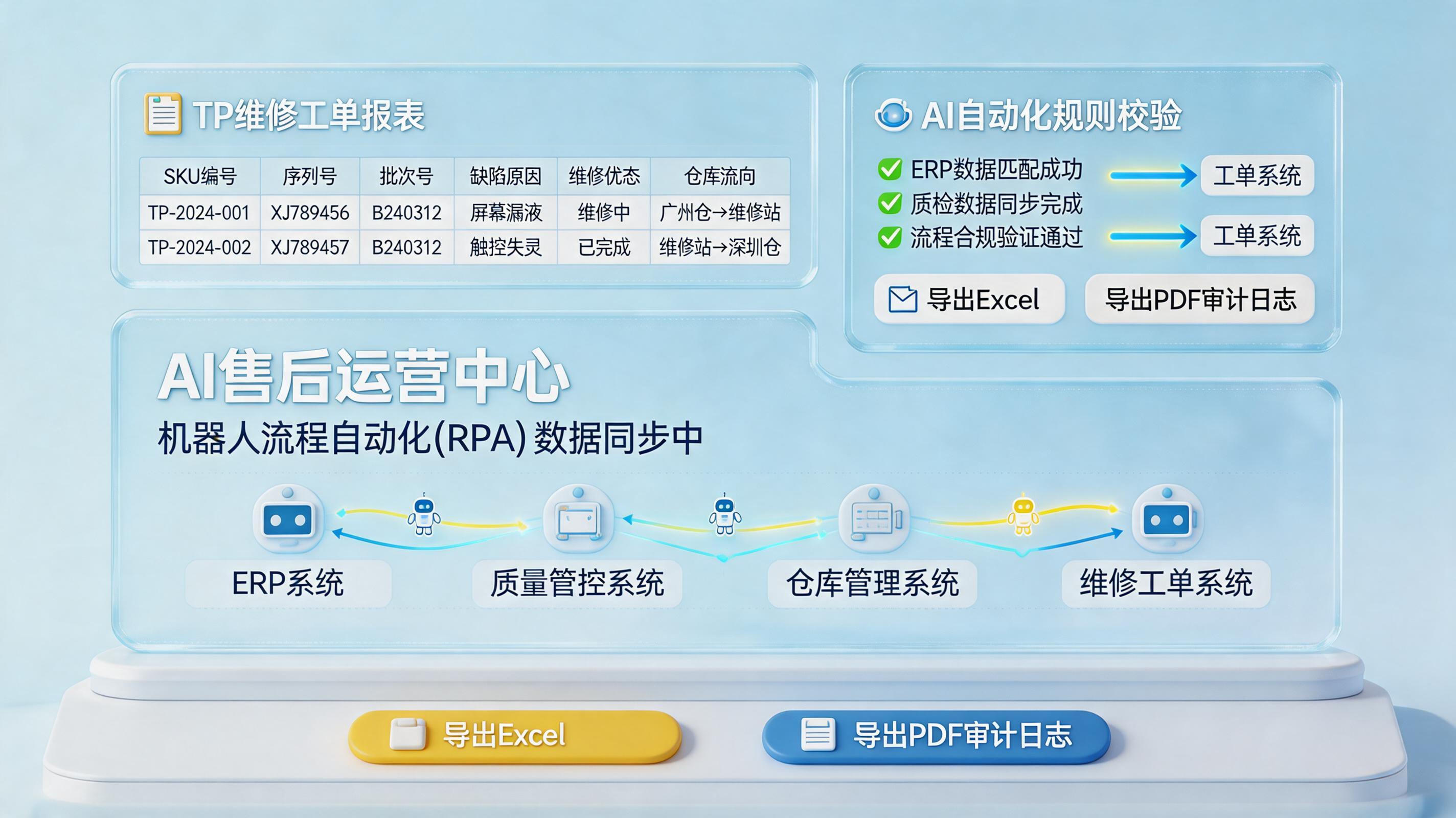 如何一键生成TP返修品清单excel报表？从抓取到导出自动完成_主图