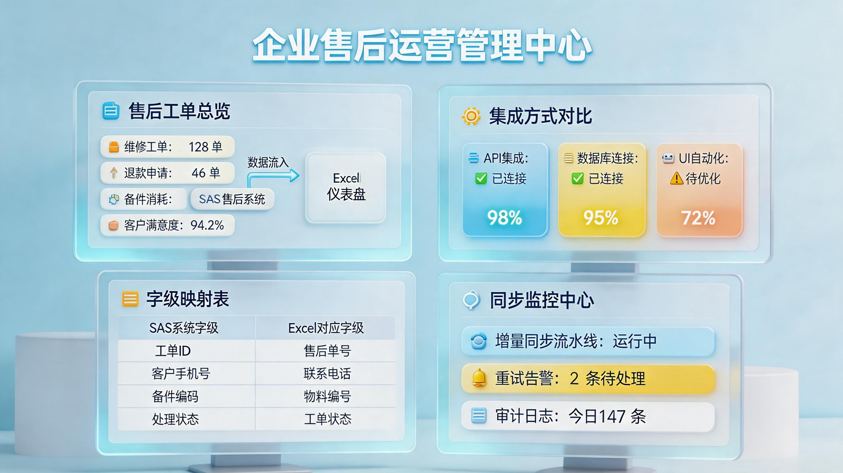 售后SAS系统数据自动同步到excel的实现方法｜流程设计_主图