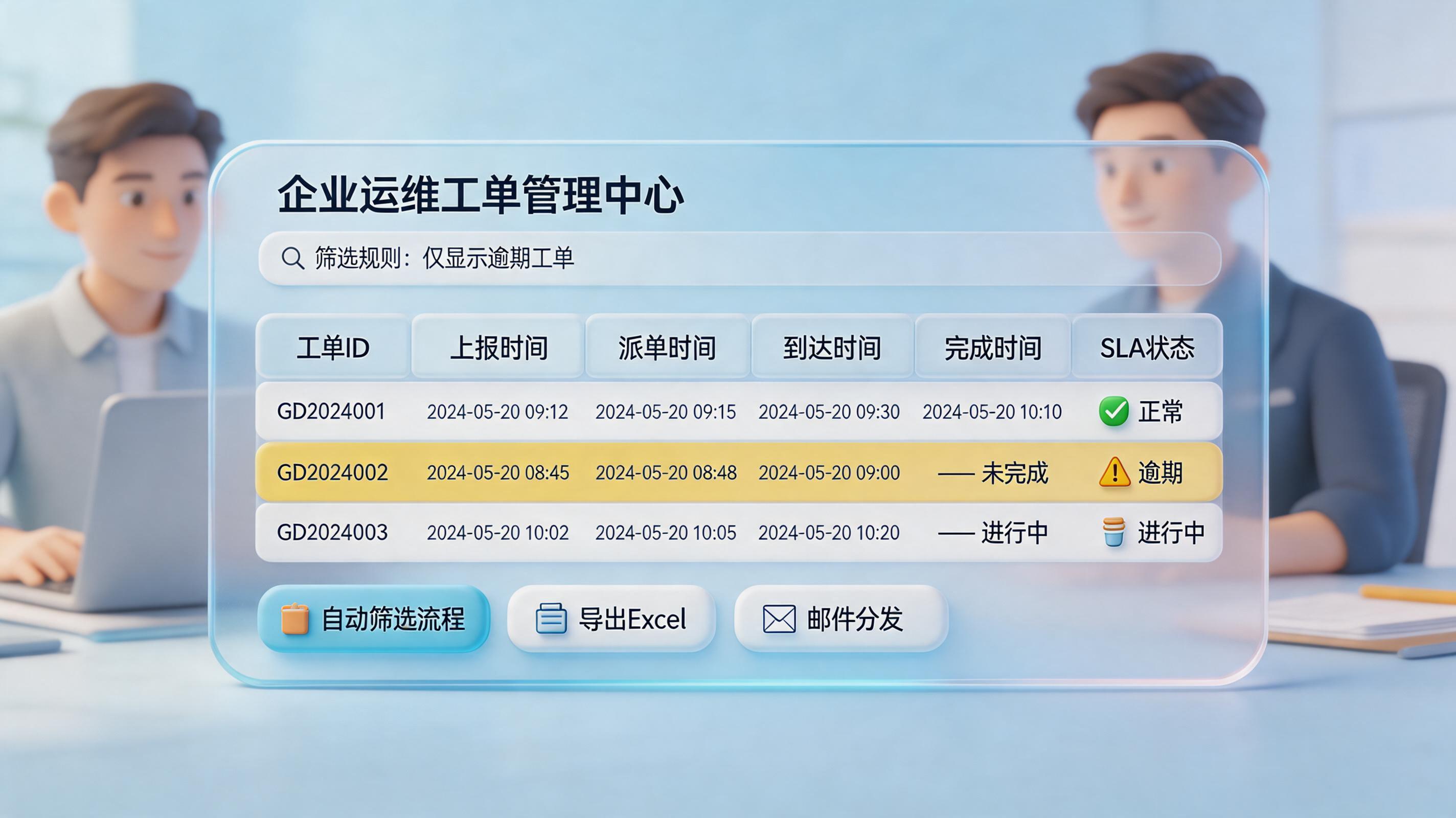 SAS系统超期维修单数据自动化筛选与导出方案，分钟级导出闭环_主图