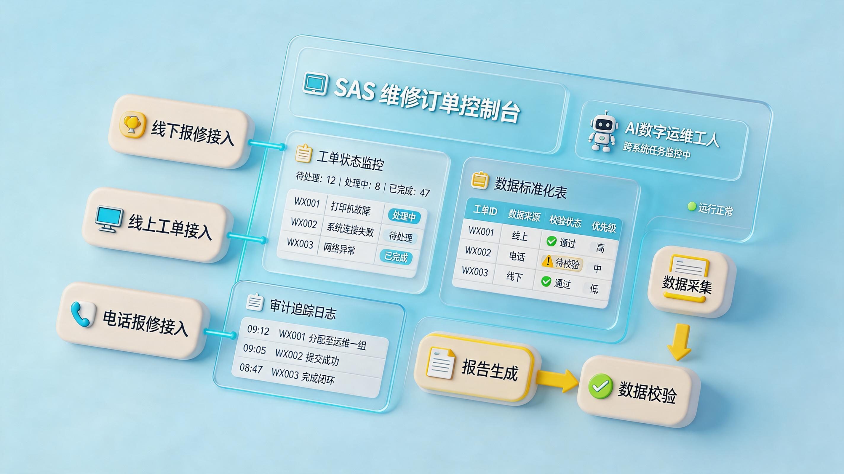 多受理点SAS维修单统计不用手动算！自动化教程，自动出报表_主图