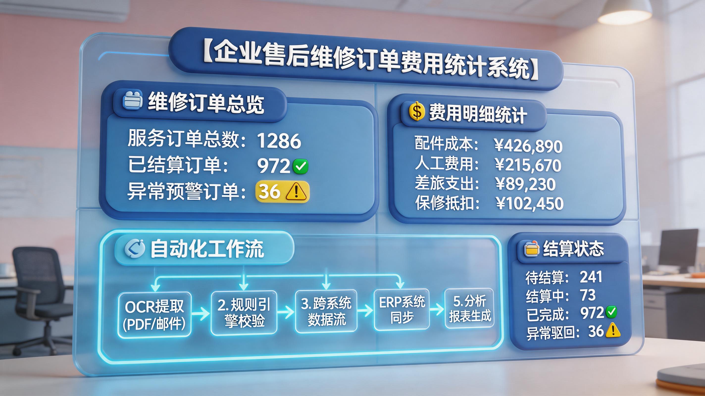 SAS系统维修单收费明细自动化统计步骤，统计口径与落地方法_主图
