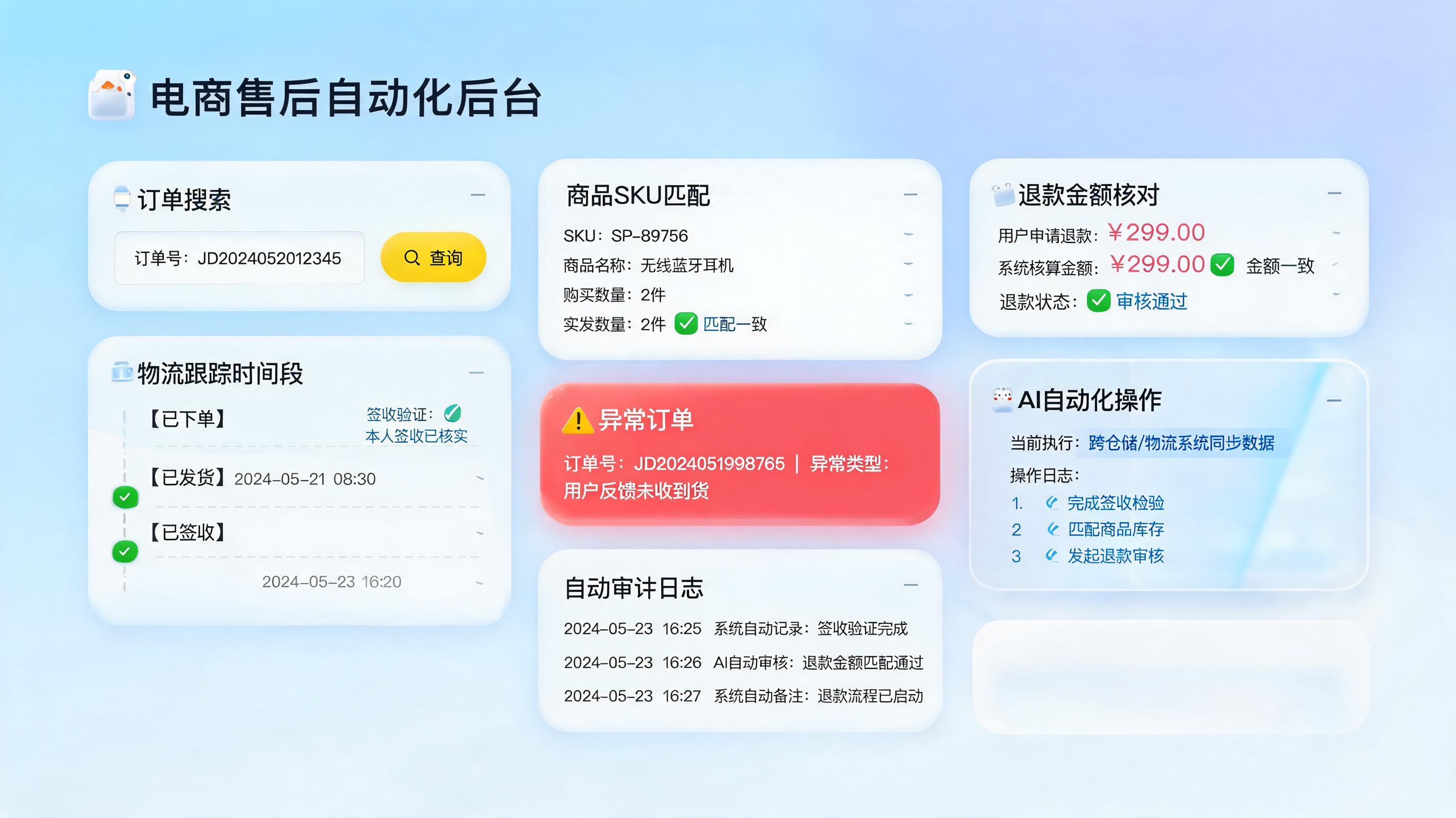 订单号自动搜索与收货信息自动化确认教程：售后确认流程拆解_主图