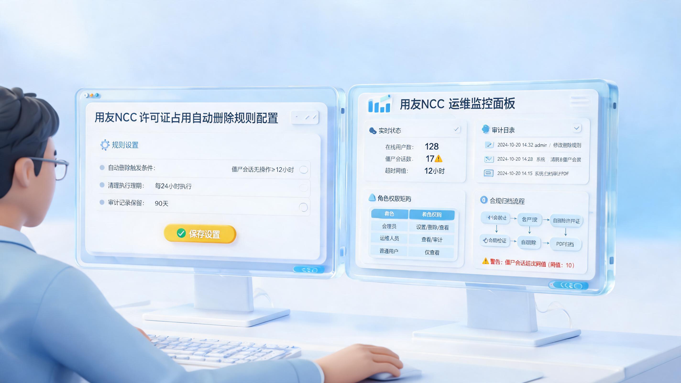 用友NCC授权占用自动删除规则搭建教程｜减少僵尸会话_主图