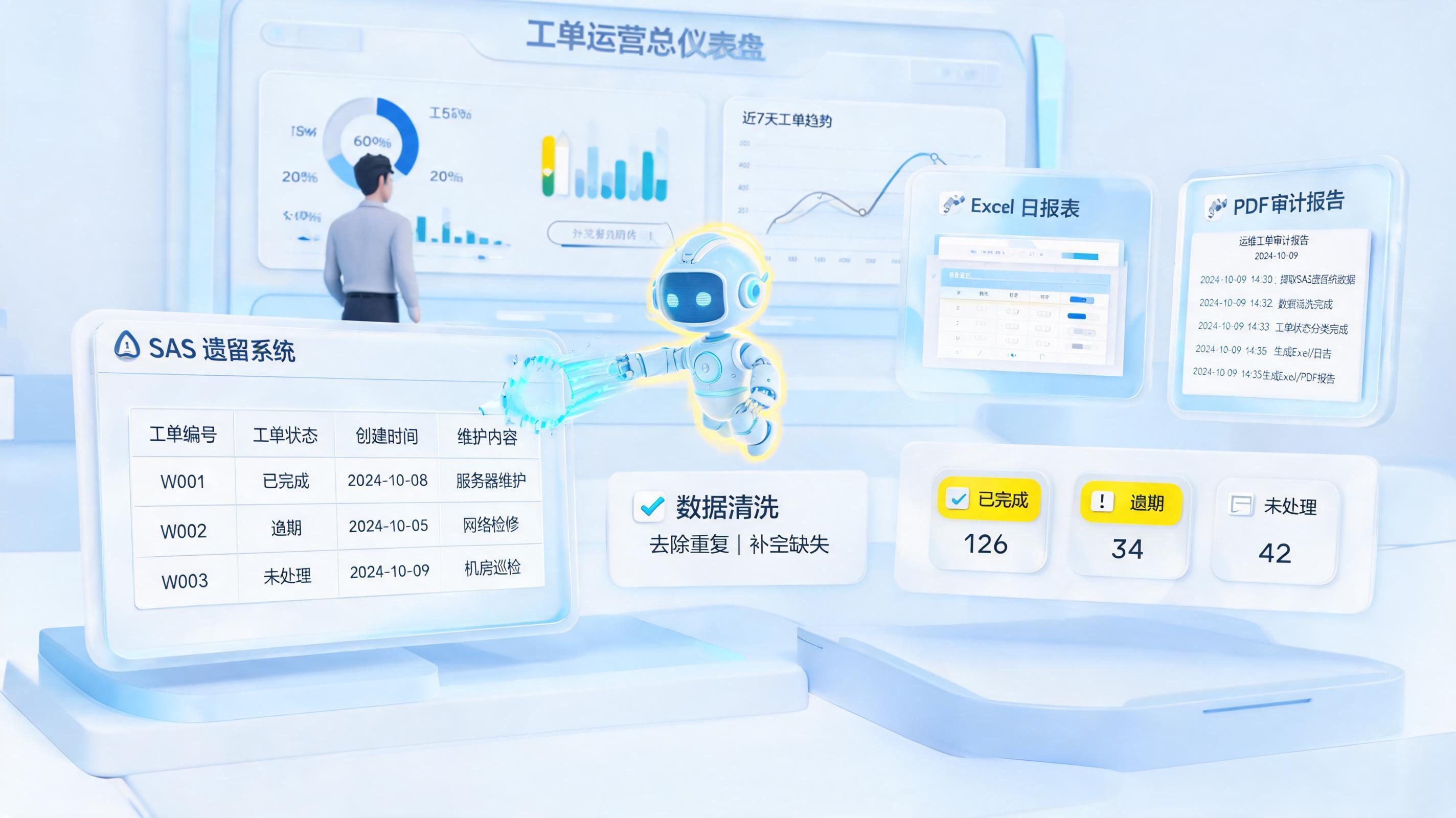 有没有办法自动做SAS系统的维修单日报统计？日报自动生成_主图