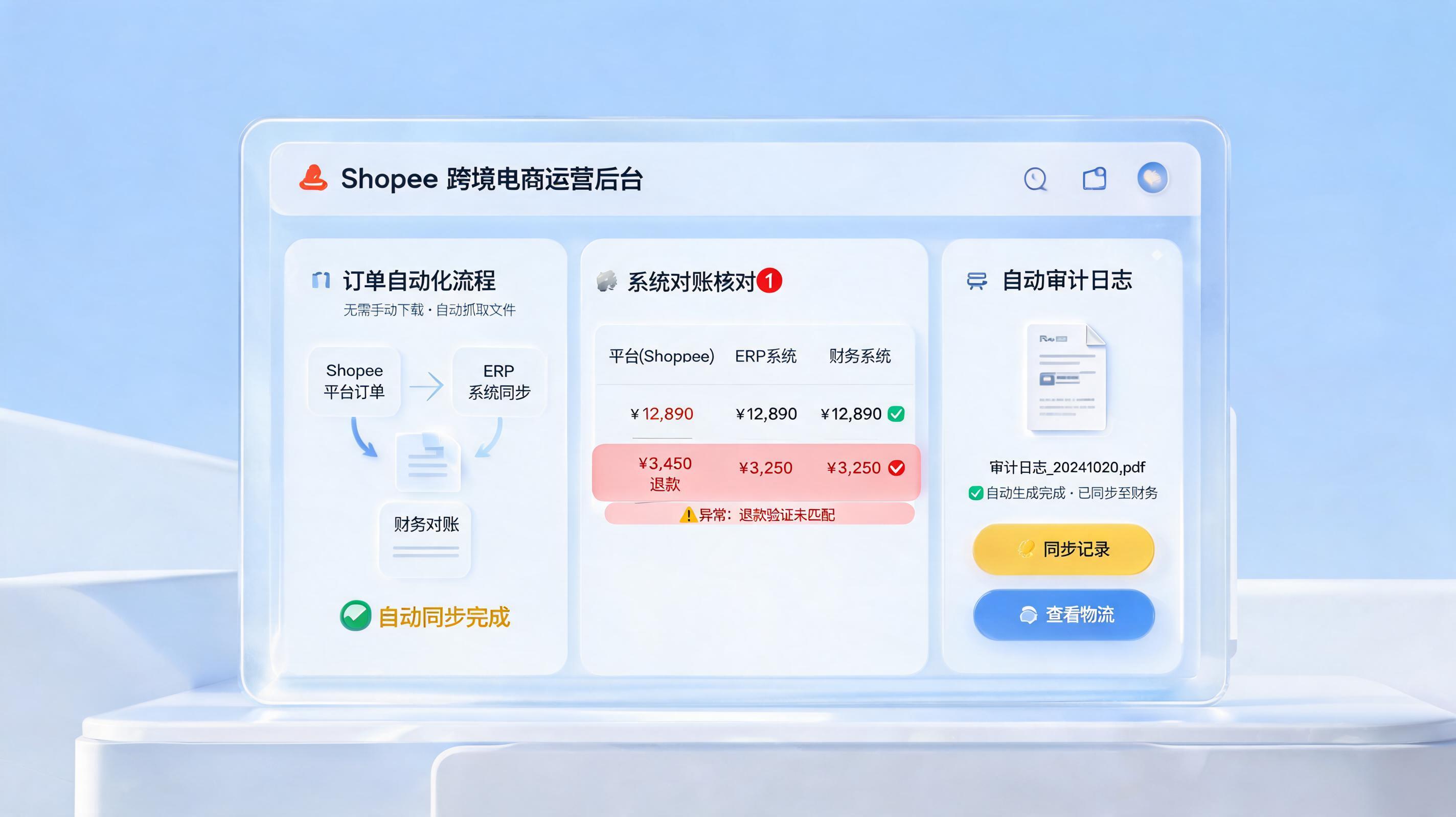 不用手动下载！Shopee订单账单自动化处理技巧，批量对账更稳_主图