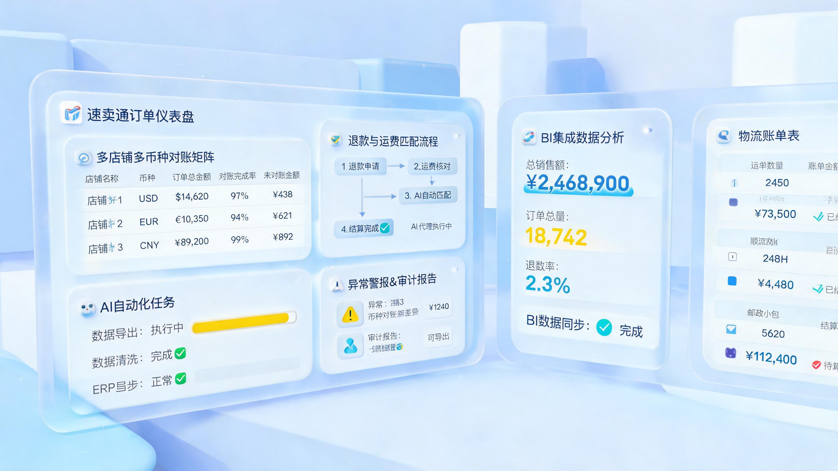速卖通订单&物流账单自动化导出与统计方案，对账经营一体化_主图