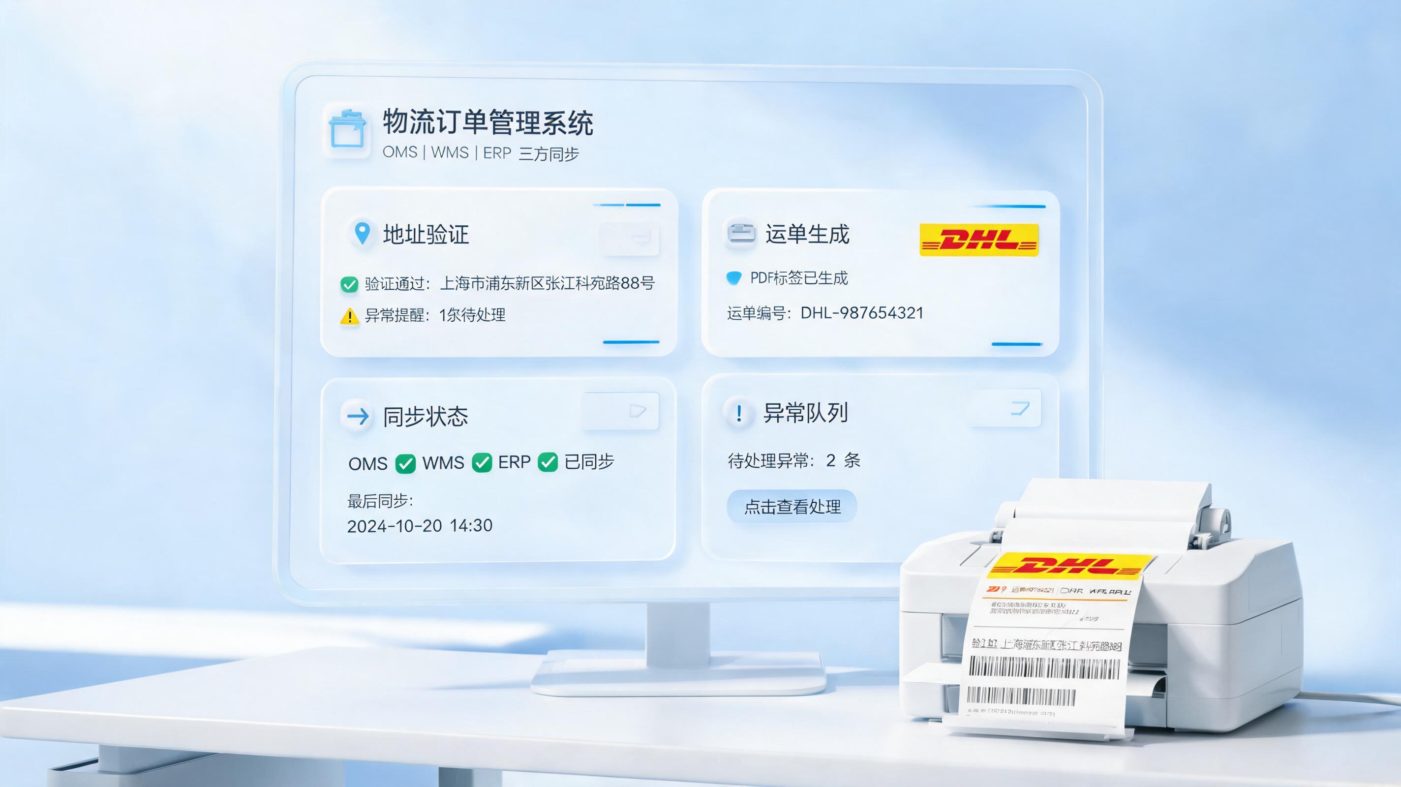 DHL发货标签自动化打印与订单同步教程，出海订单提效路径_主图