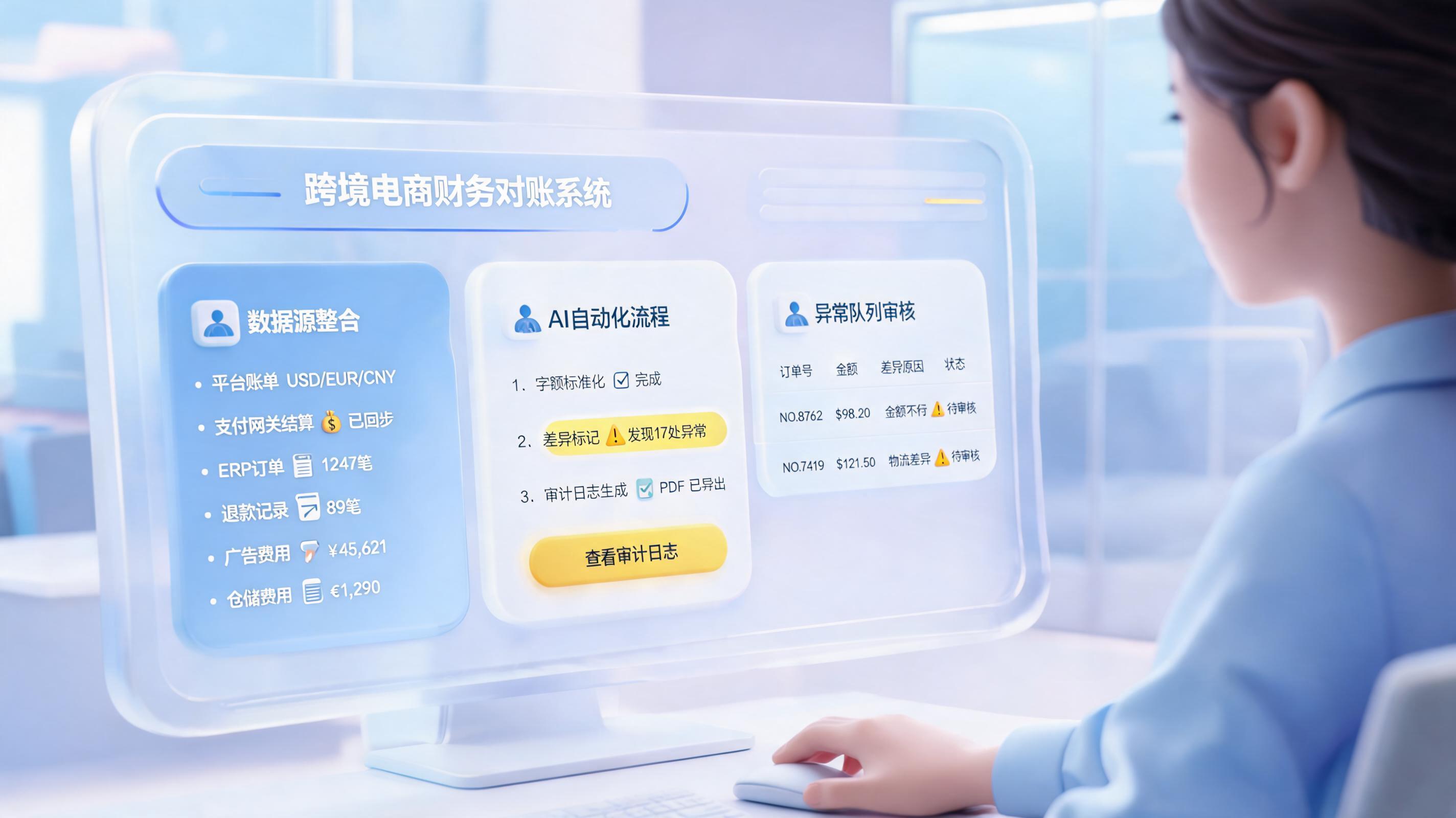 有没有办法自动处理跨境电商财务对账？先把对账拆成4步_主图