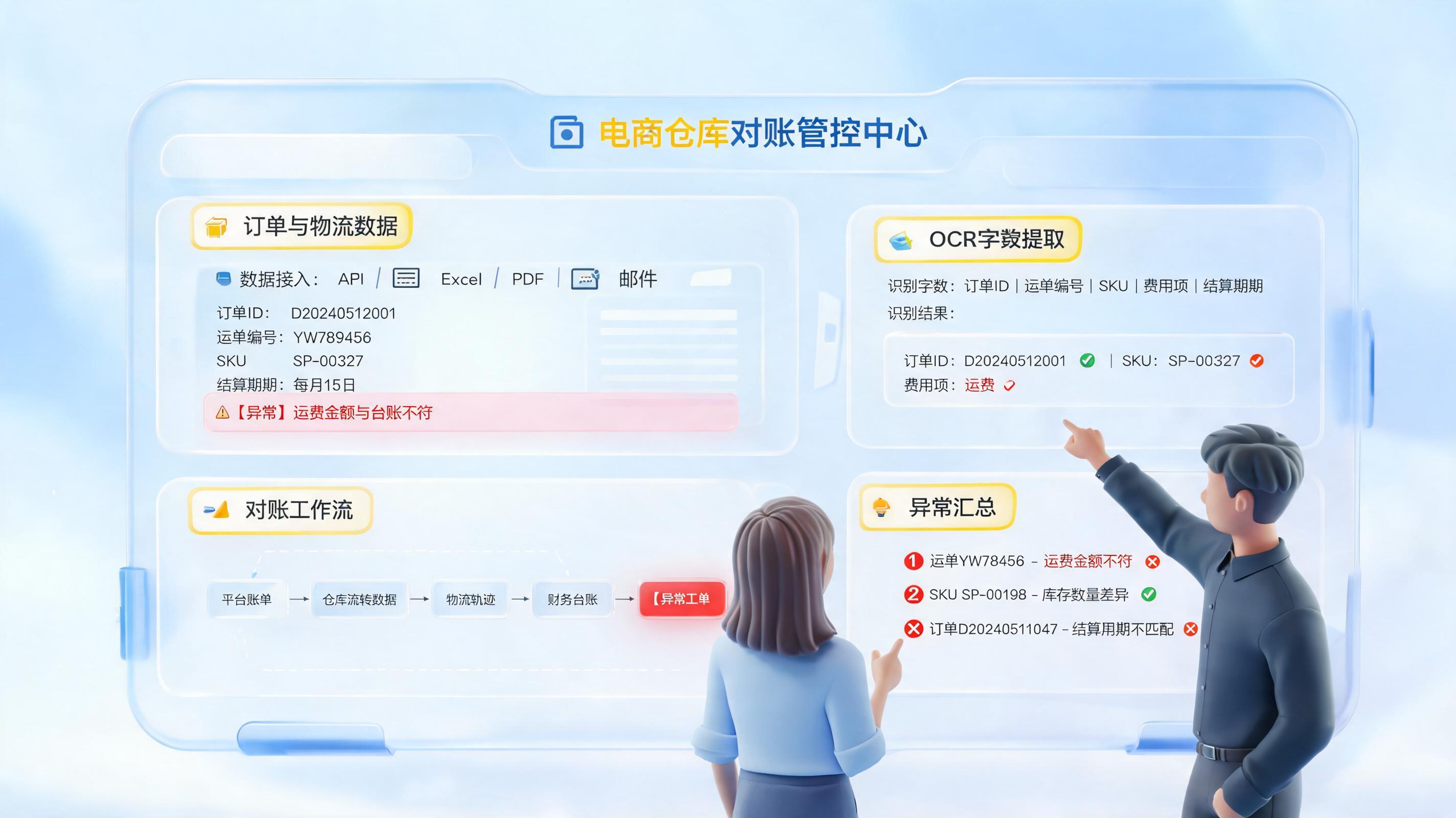 京东&菜鸟&EMC仓库流水可以自动对账吗？四步闭环_主图
