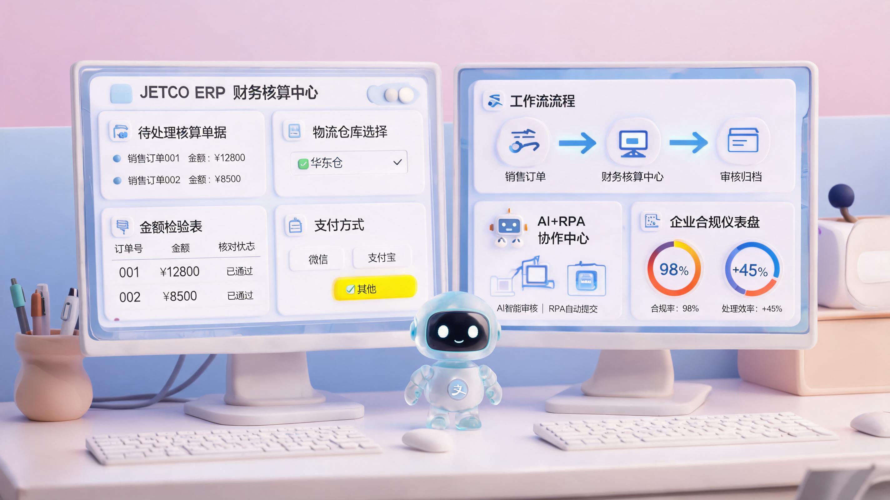 捷科ERP销售记账单自动化生成与提交教程：流程与风控_主图