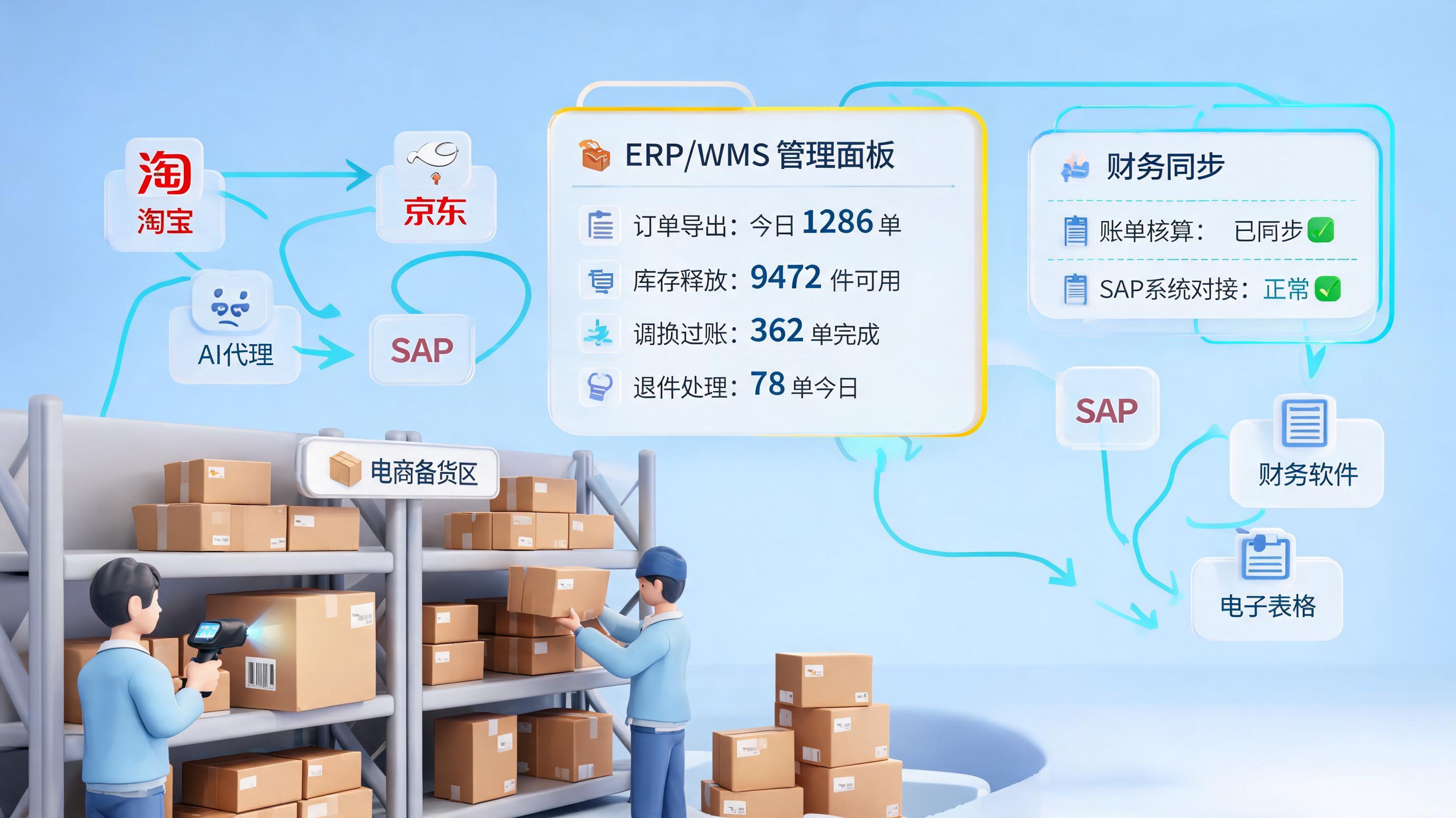 中小电商仓储低成本自动化提效完整方案，仓配财协同路径_主图