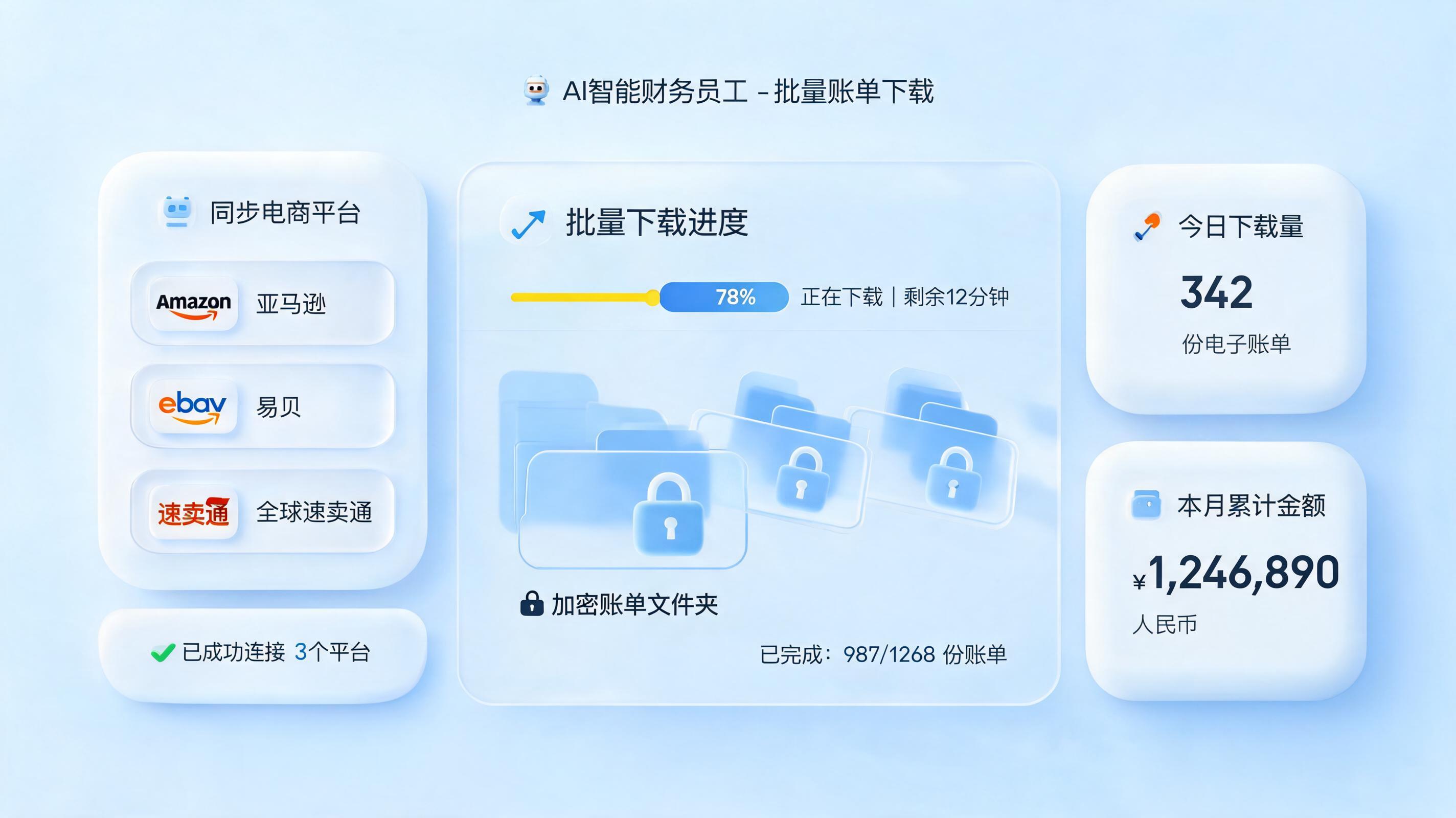 跨境电商平台账单可以自动批量下载吗 实在Agent赋能财务提效_主图