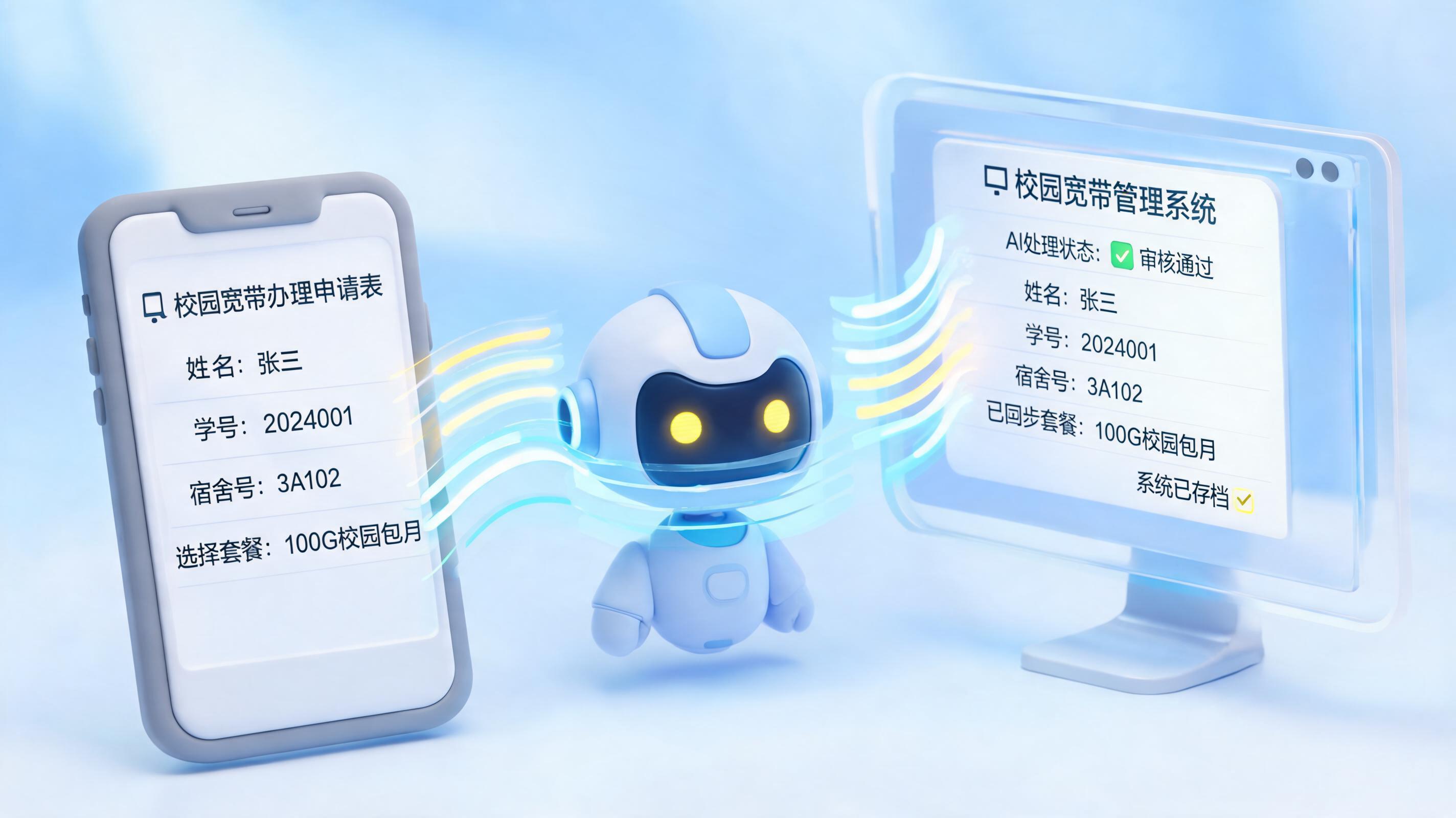 校园宽带套餐自动录入怎么做？实在Agent助力流程闭环_主图