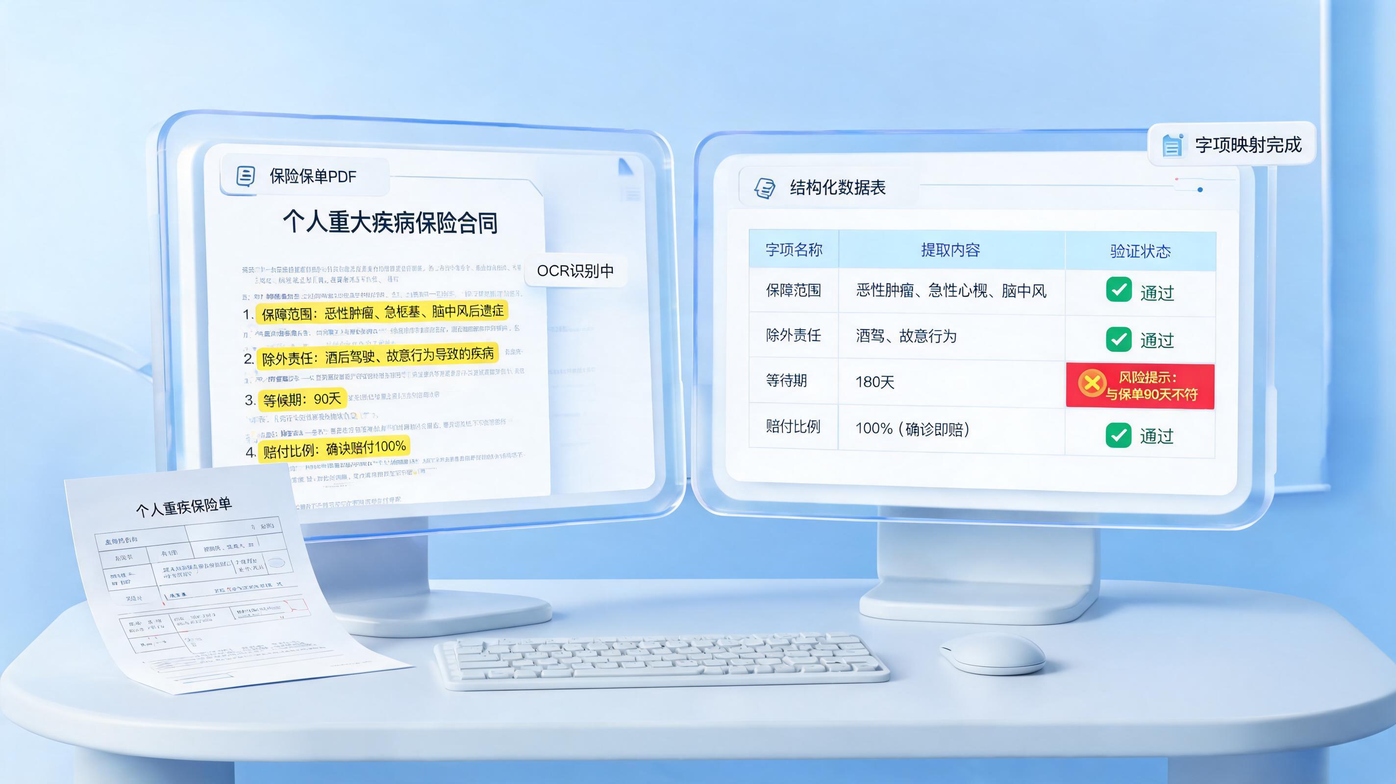 怎么把保险条款转成表格数据？识别清洗校验流程_图1