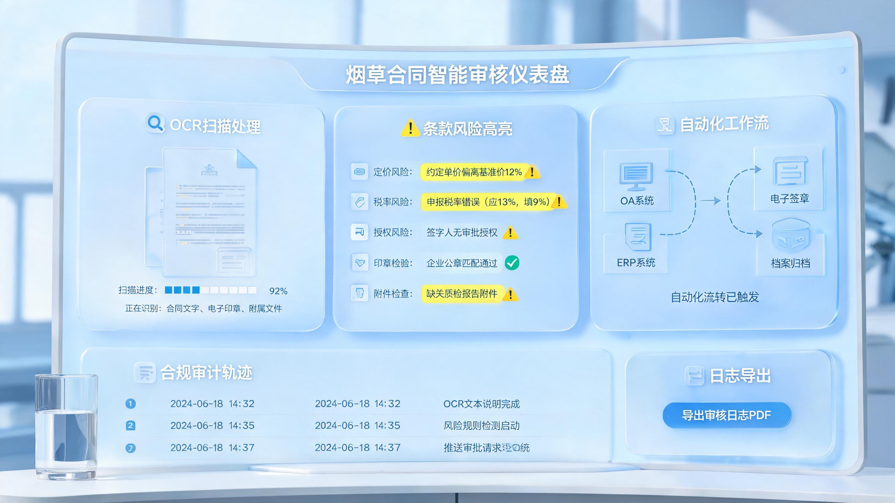 怎么自动化审查烟草合同，条款核验到留痕归档