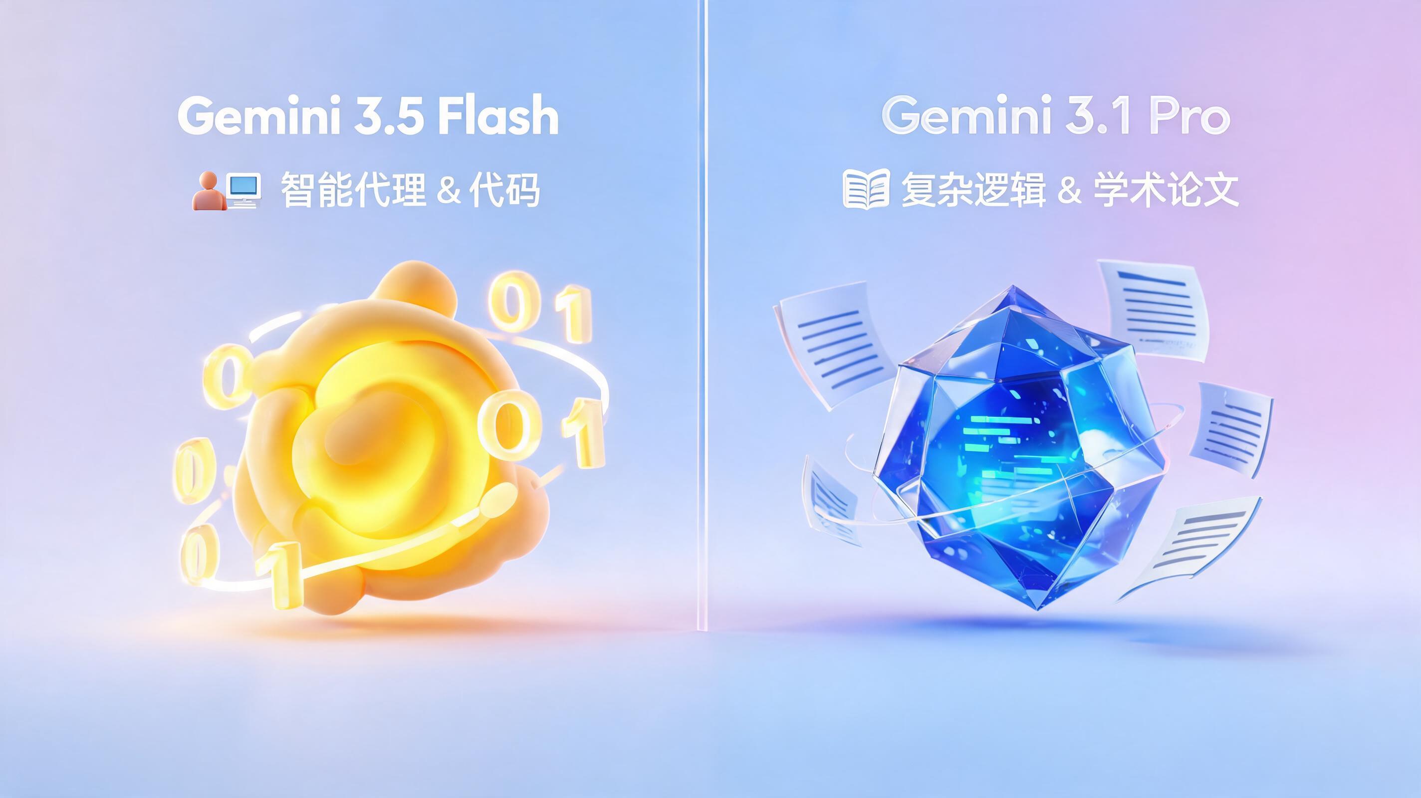 Gemini 3.5 Flash 与 3.1 Pro 的区别是什么？一篇文看懂两代模型的性能分水岭_图1