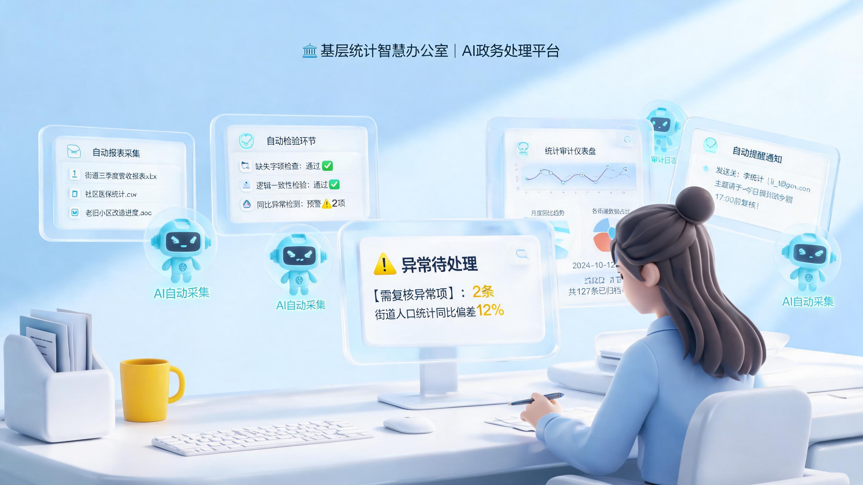 基层统计工作压力如何自动减负？数字员工接管填报核验
