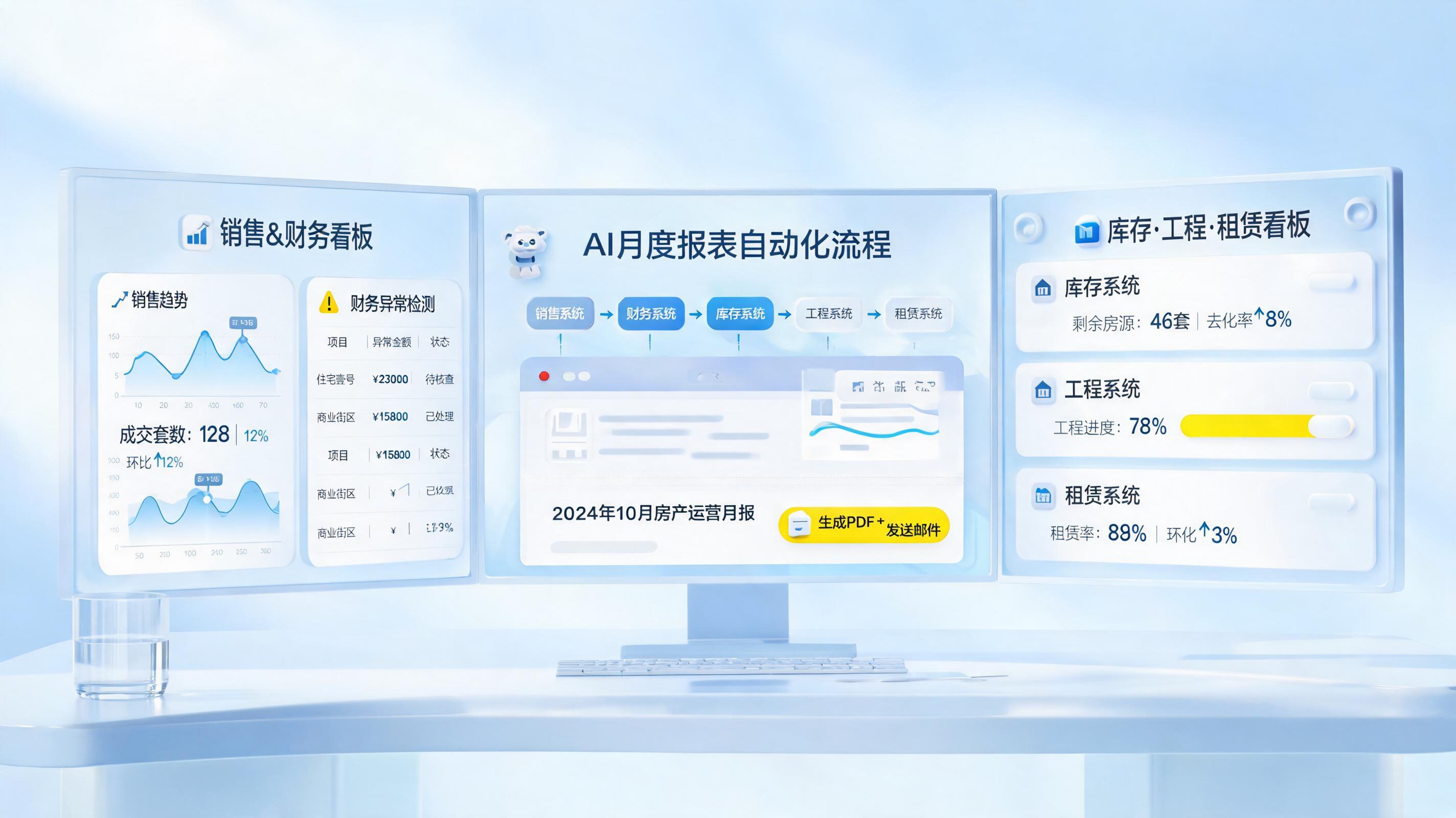 房地产月报怎么自动处理？自动汇总自动成稿_图1