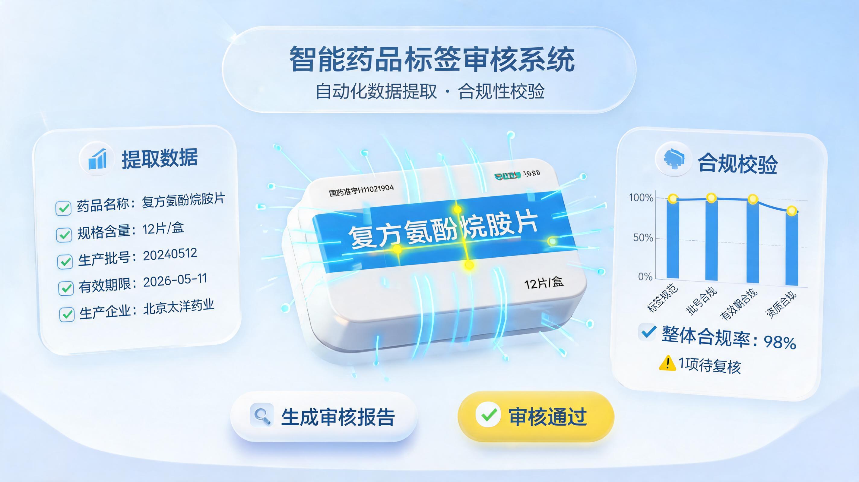 药品标签怎么智能生成审核？实在Agent实现医药合规秒级校验_图1