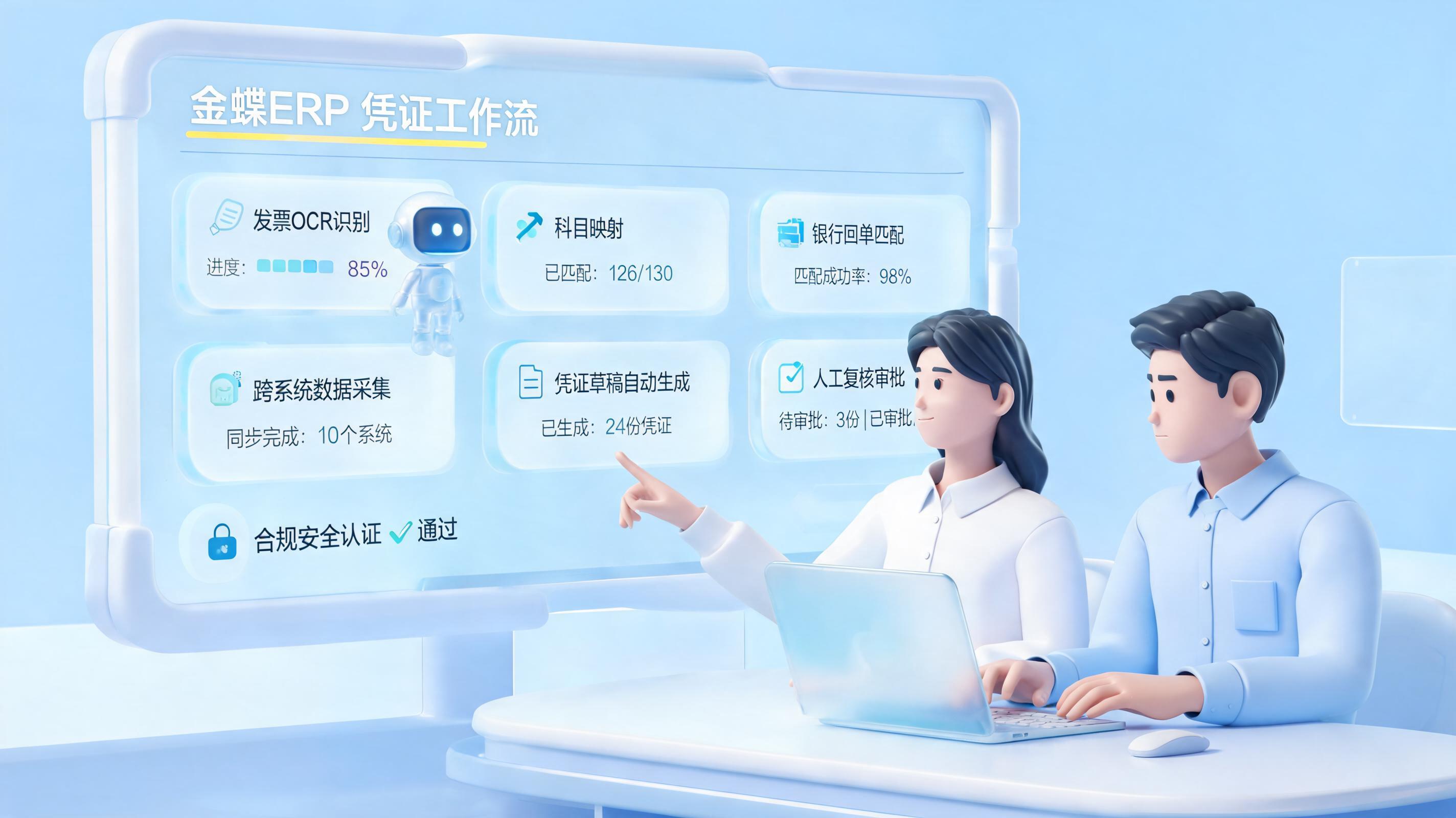金蝶系统的凭证生成,Agent能自动操作吗?规则自动化与人机协同