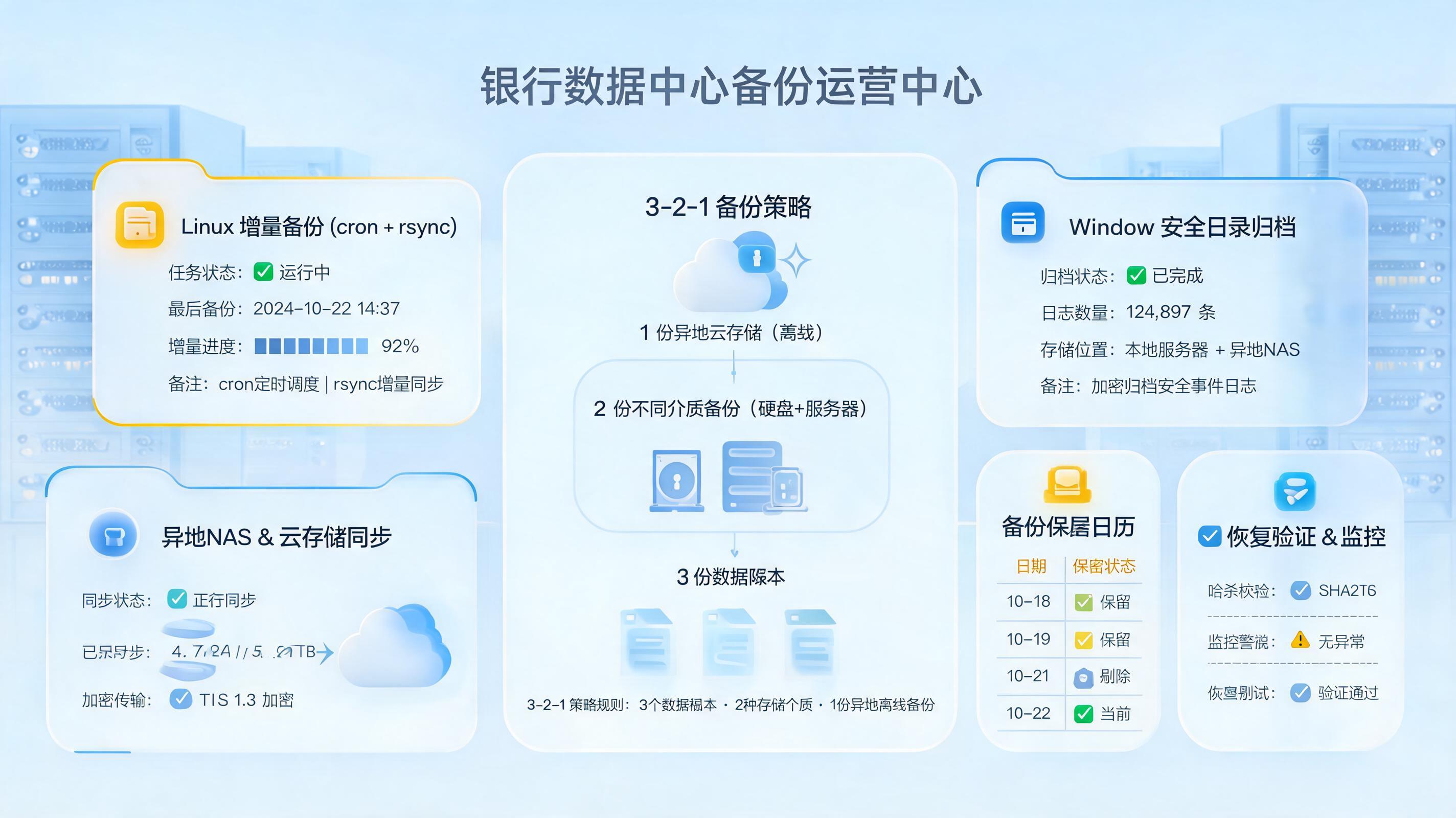 银行机房数据自动备份方法：策略与验证