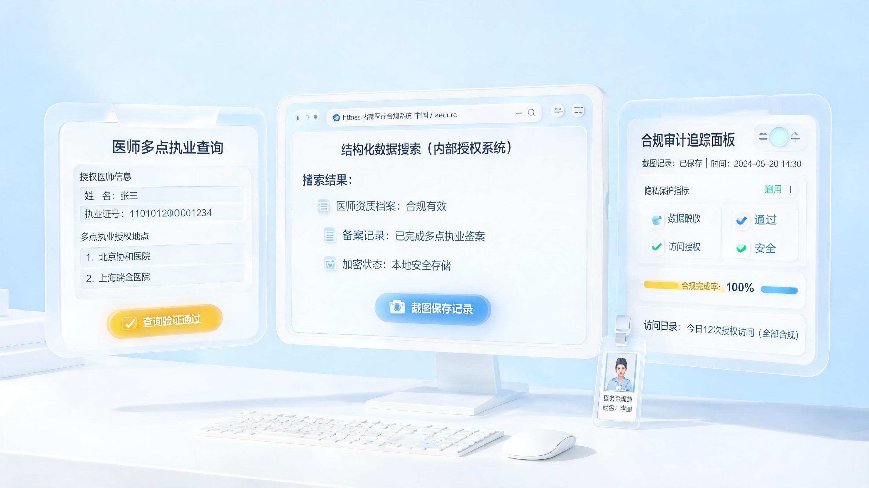 Agent能自动查询医生多点执业信息并截图吗?关键看合规与授权